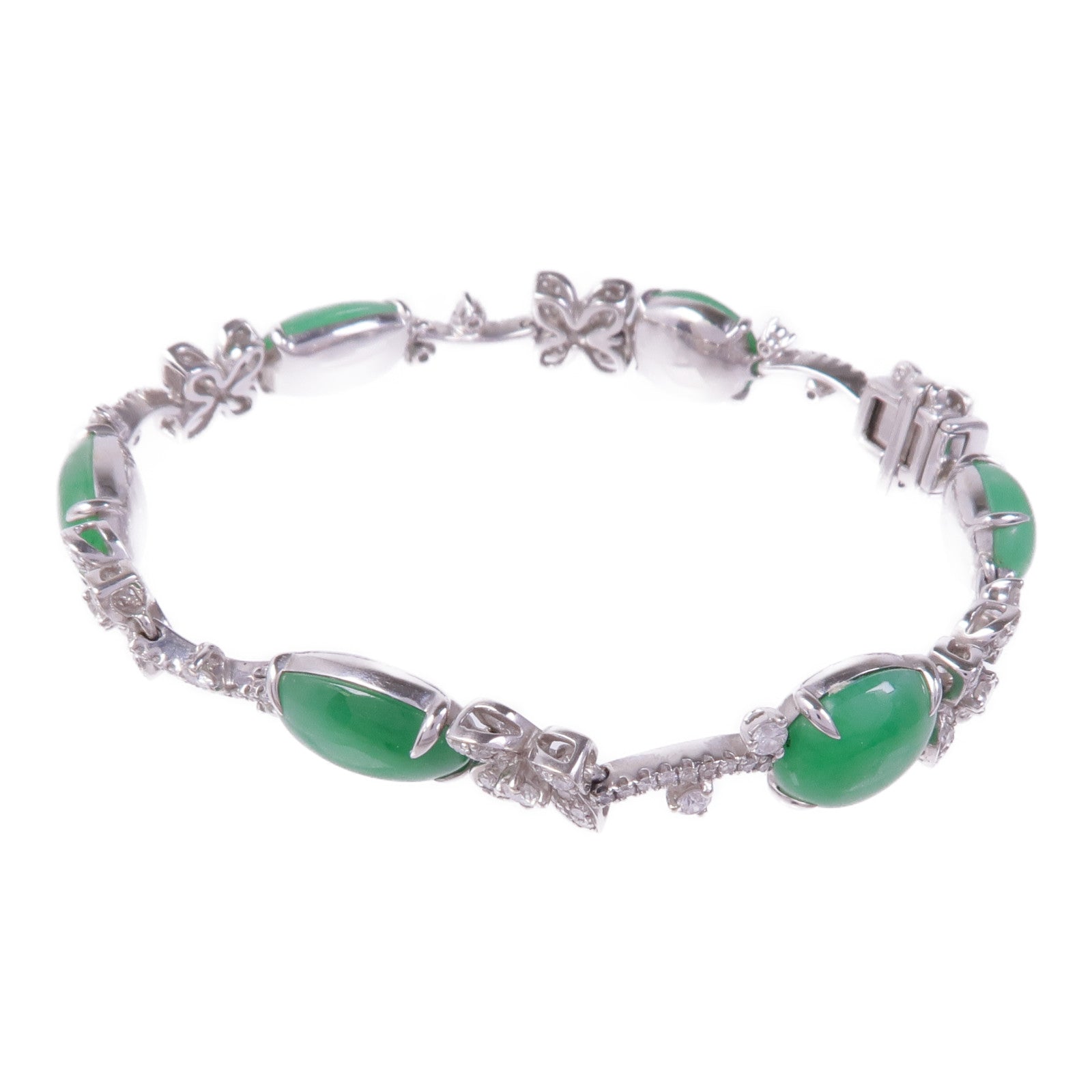 JEWELRY 18K白金Jade Diamond Bracelet翡翠/鑽石手鏈