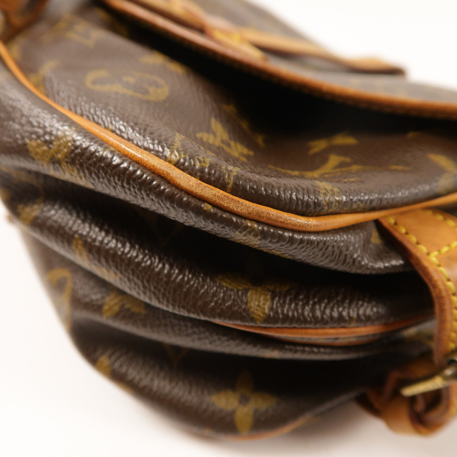 LOUIS VUITTON Monogram Saumur 30金扣肩背袋棕色