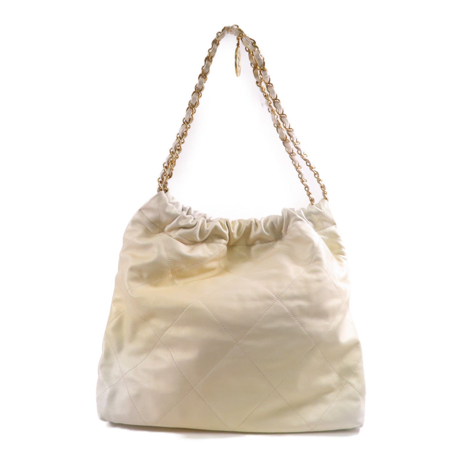 CHANEL 牛皮皮革Chanel 22 Medium金扣鏈帶肩背袋