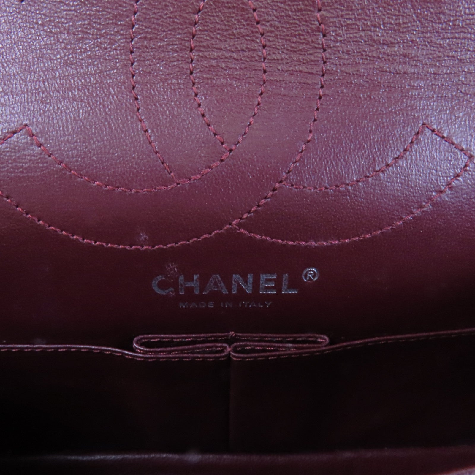 CHANEL 牛皮皮革2.55 24cm銀扣鏈帶肩背袋