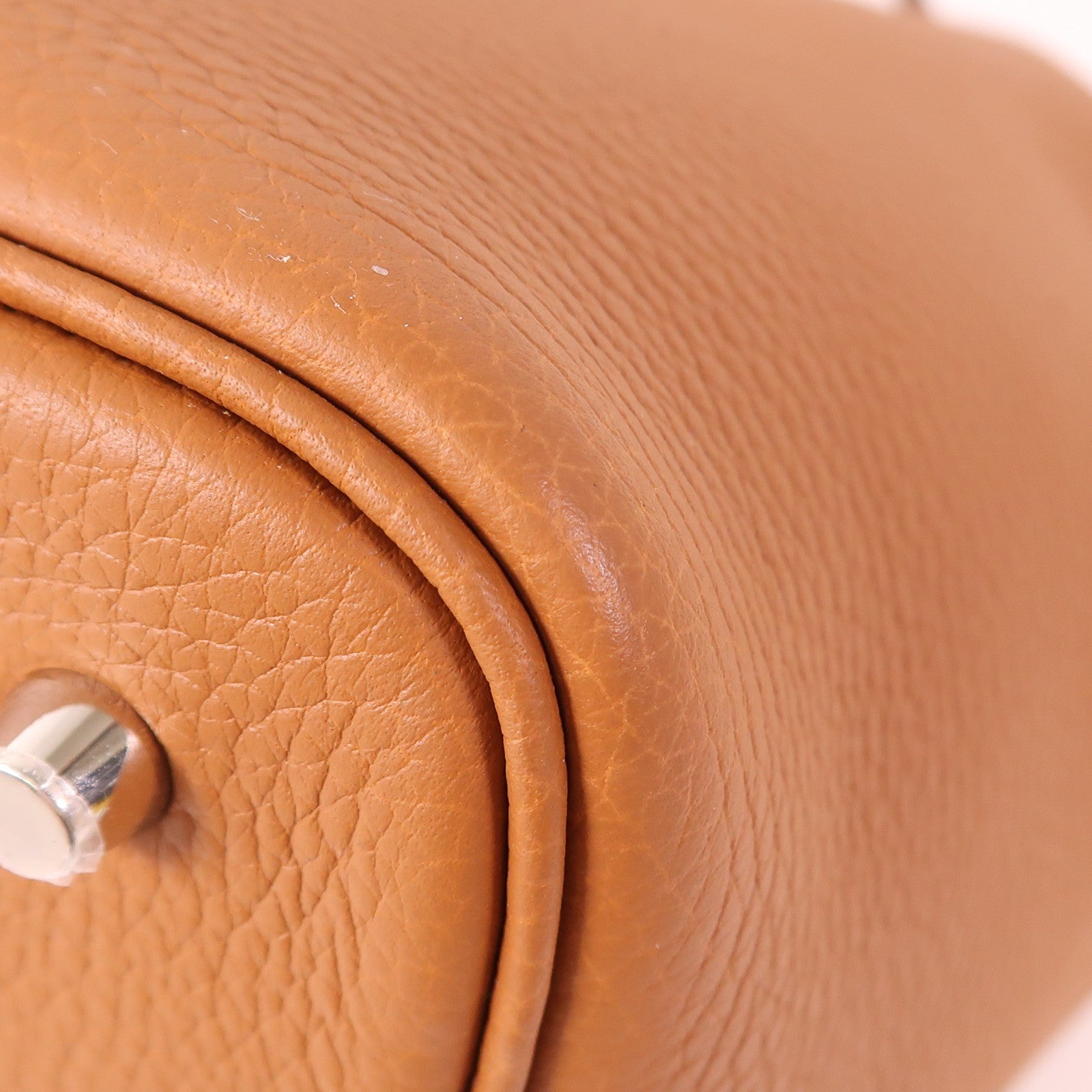 HERMES Clemence皮革Picotin MM銀扣手挽袋Gold