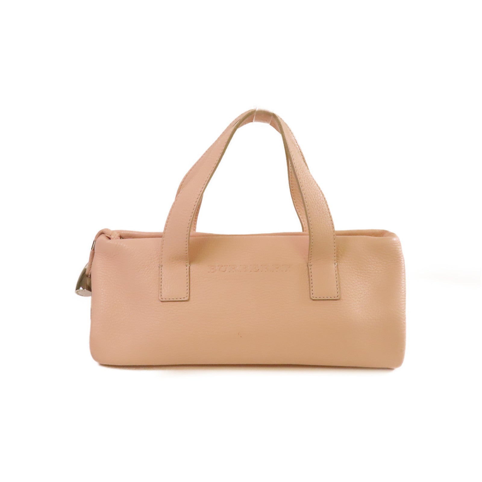 BURBERRY 牛皮皮革Hand Bag銀扣手挽袋粉紅色
