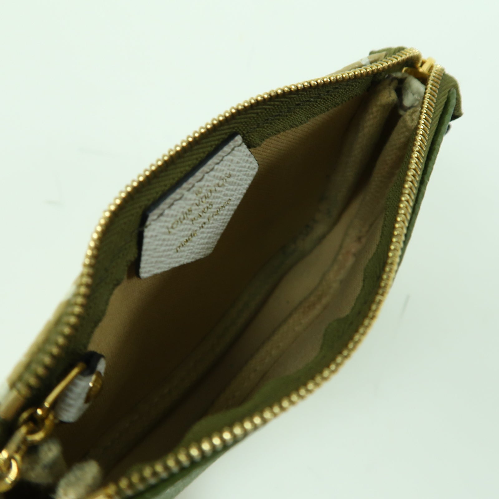 LOUIS VUITTON Monogram Giant Micro金扣零錢包綠色
