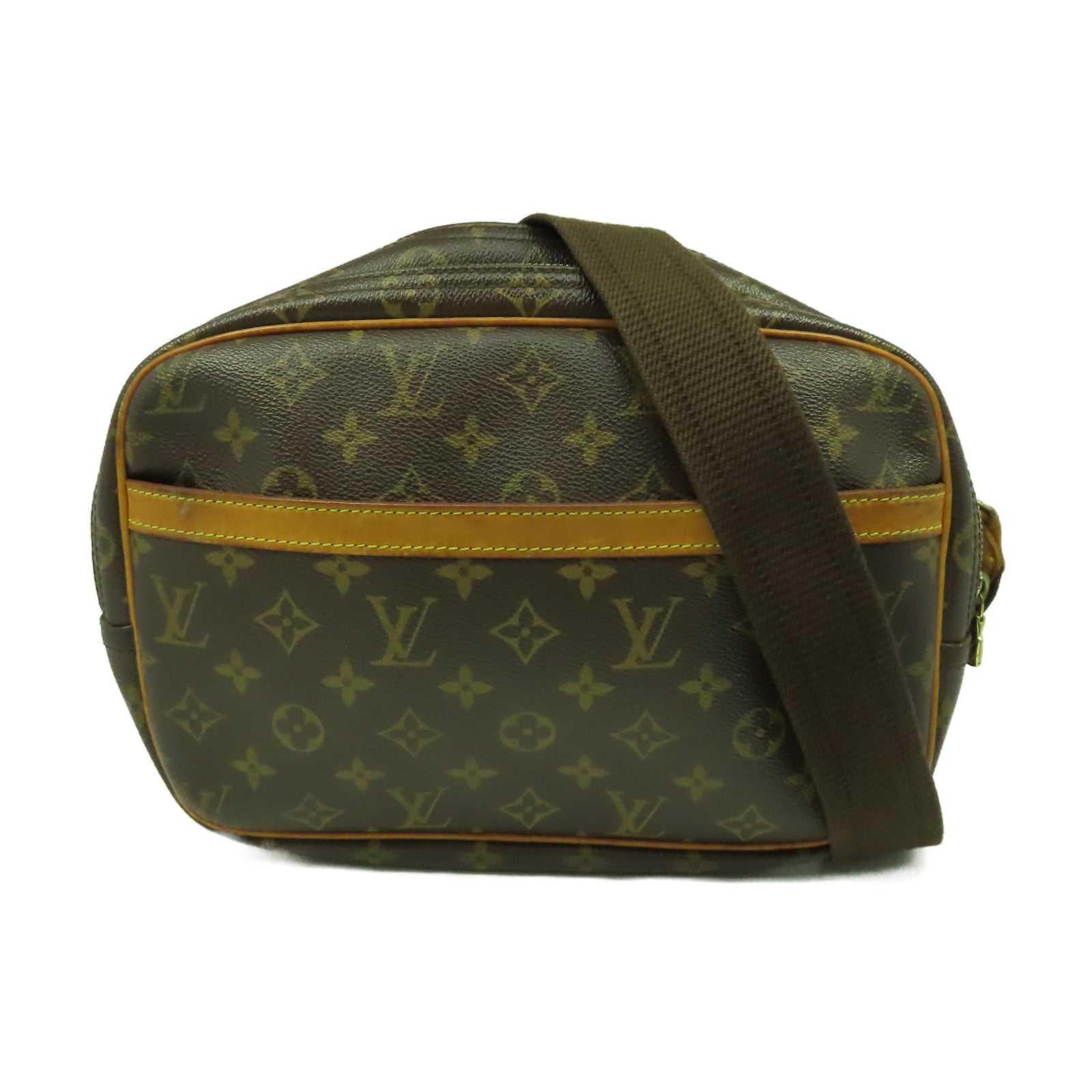 LOUIS VUITTON 【激減優惠】Monogram Reporter PM金扣肩背袋啡色