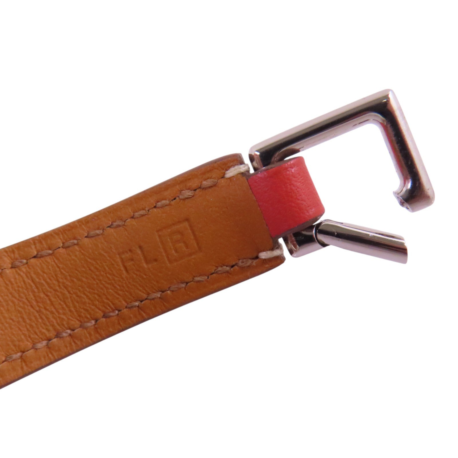 HERMES Swift皮革Rivale Double Tour T5Bracelet銀扣手帶