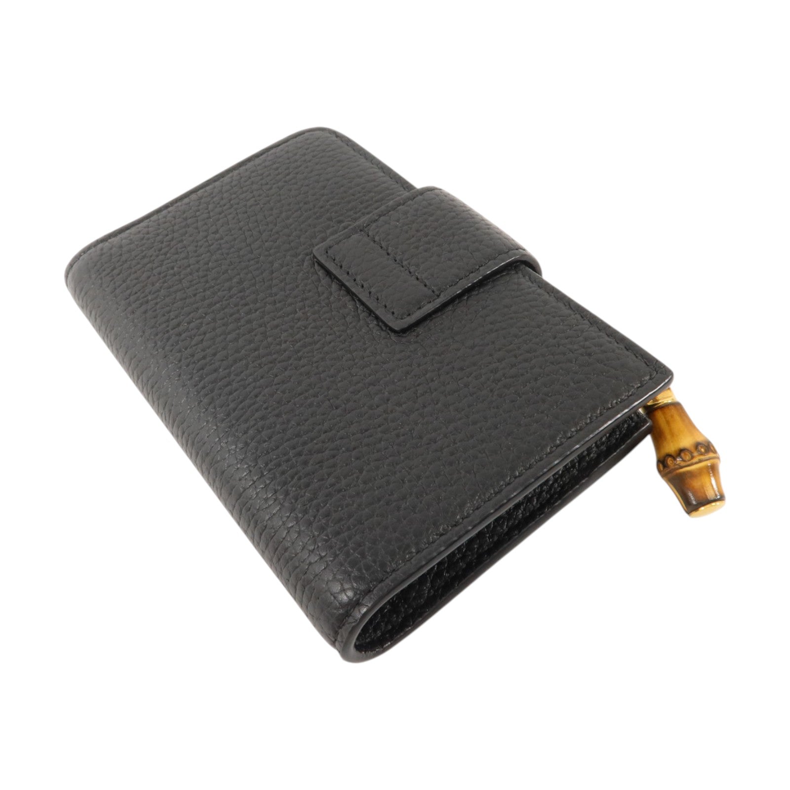 GUCCI 牛皮皮革Medium Double G Wallet with Bamboo金扣錢包