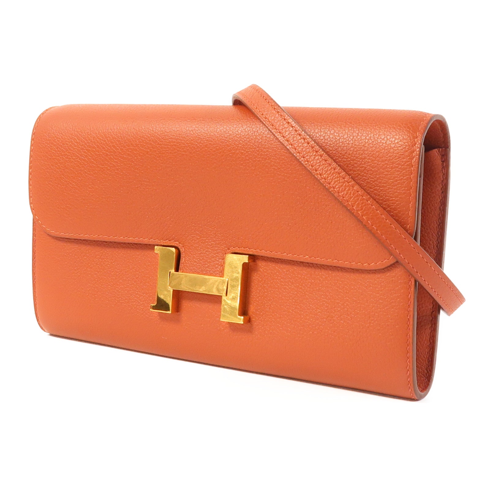 HERMES Evercolor皮革Constance To Go金扣肩背袋