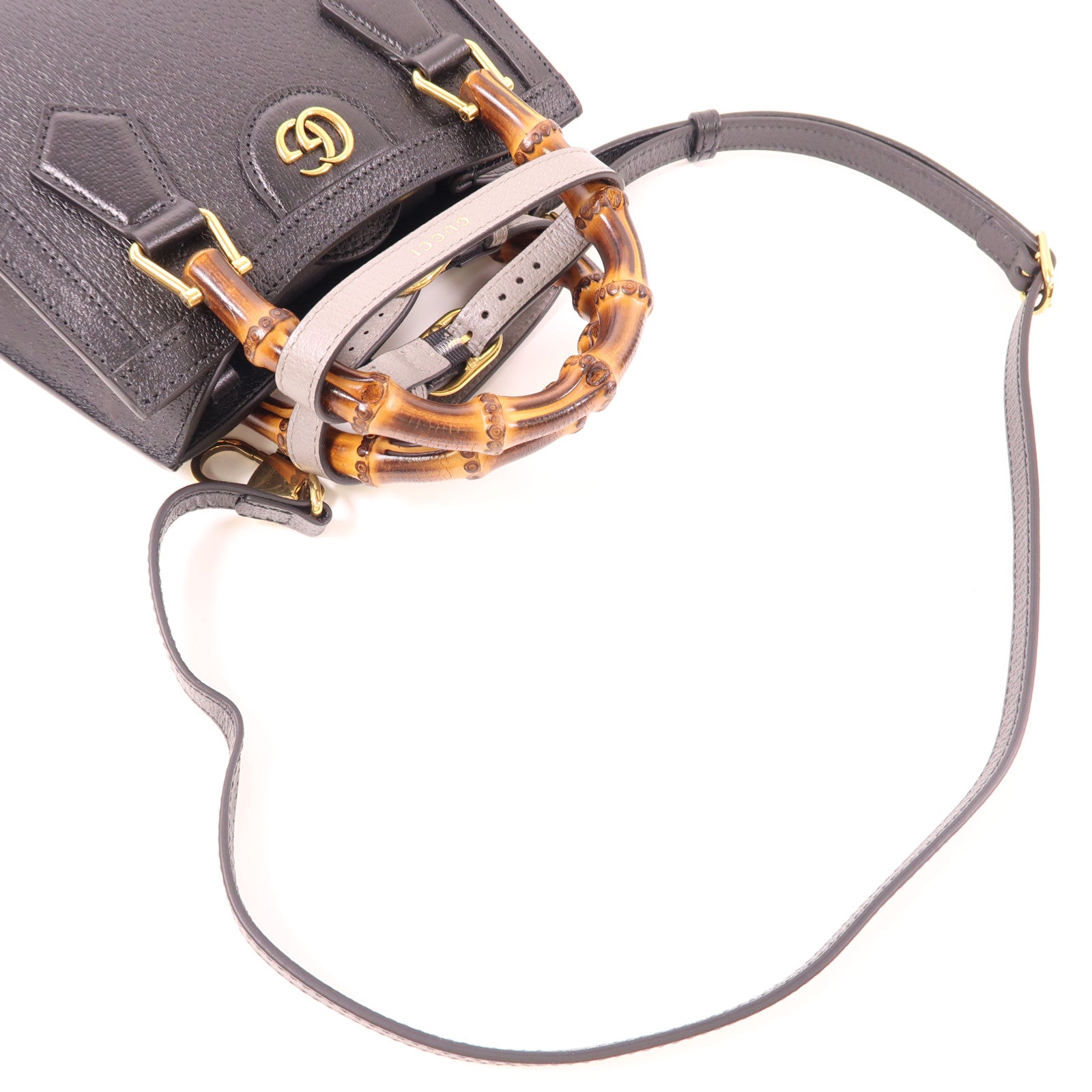 GUCCI GG GHW Diana Small Tote Bag 2 Way Shoulder 702732 U3ZDT 1073 Calfskin
