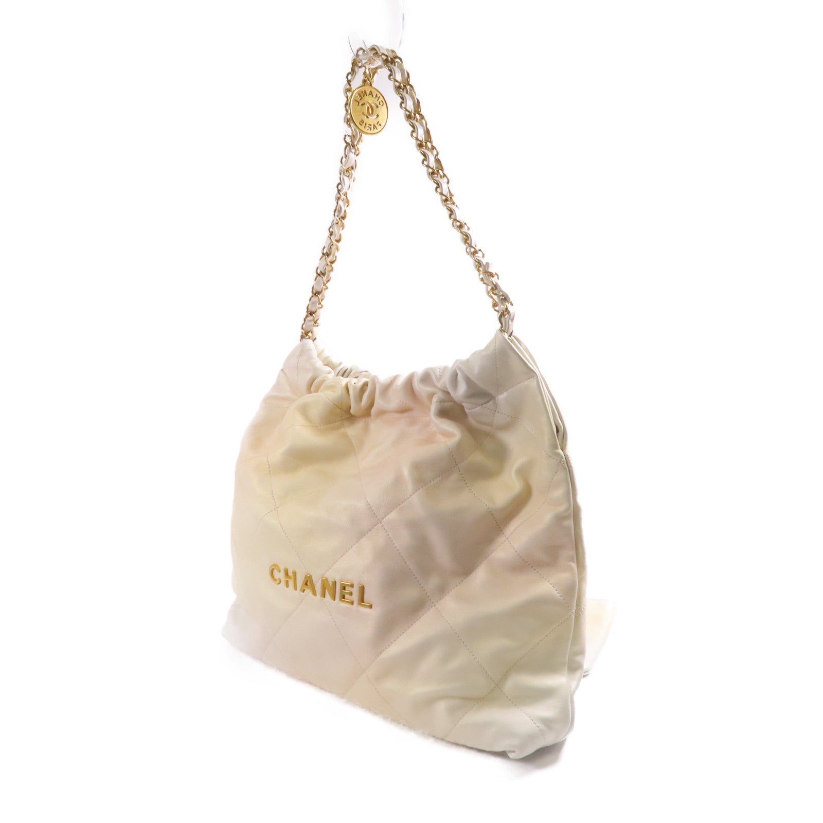 CHANEL 牛皮皮革Chanel 22 Medium金扣鏈帶肩背袋