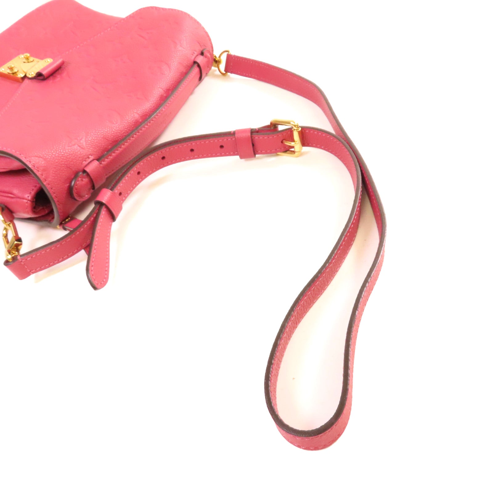 LOUIS VUITTON Monogram Empreinte Pochette Metis 2Way Shoulder Bag金扣手挽肩背兩用袋玫紅色