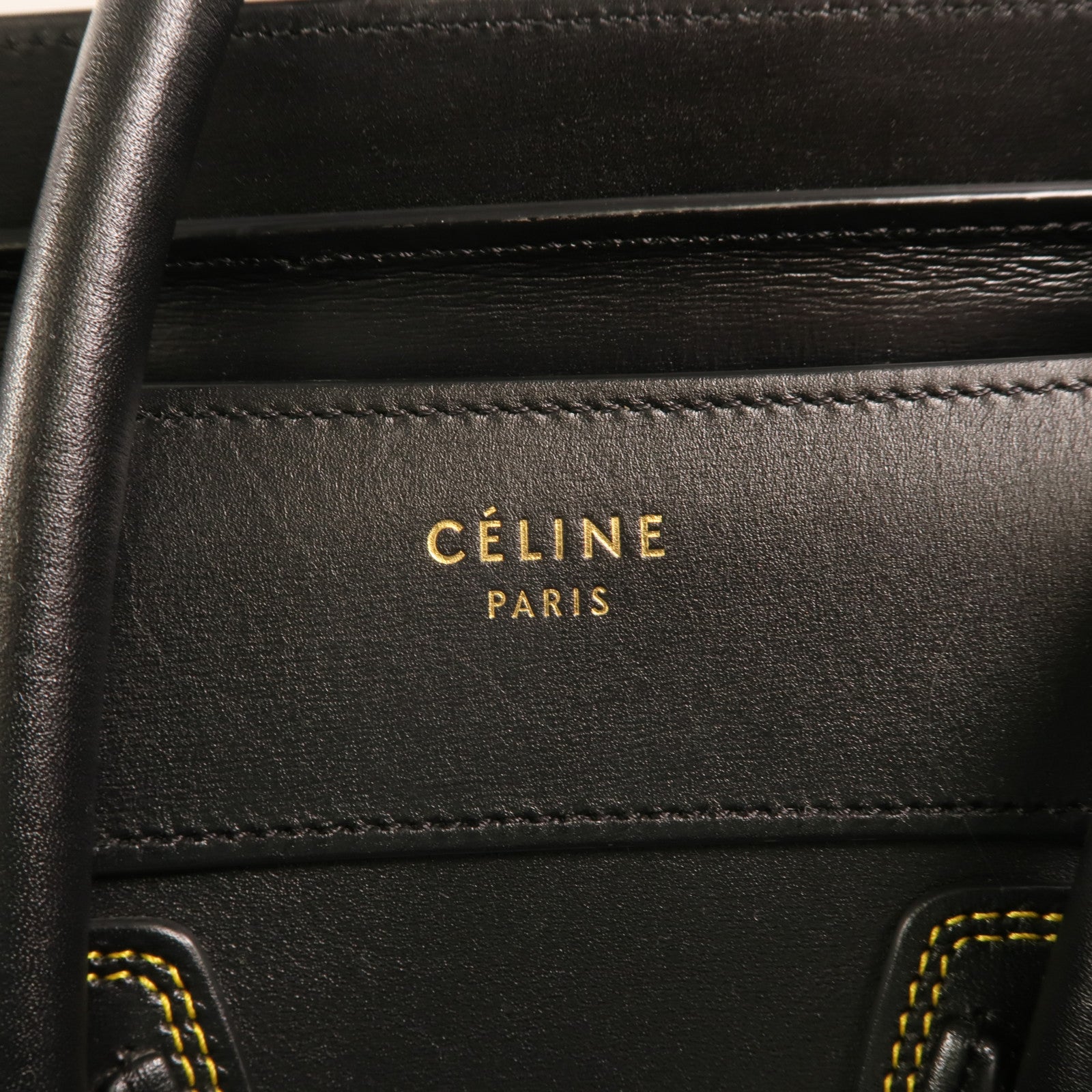 CELINE 牛皮皮革Micro Luggage金扣手挽袋