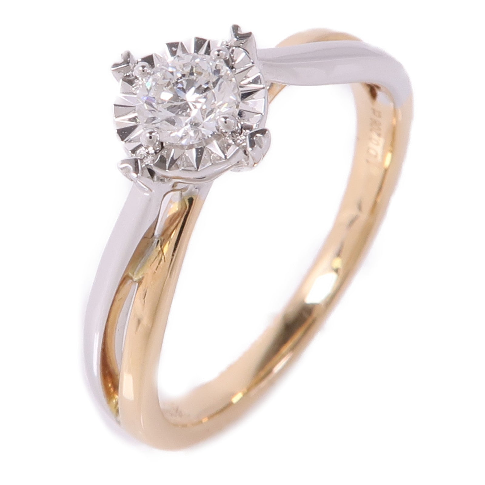 JEWELRY Diamond Ring 18K White Pink Gold US#5.5