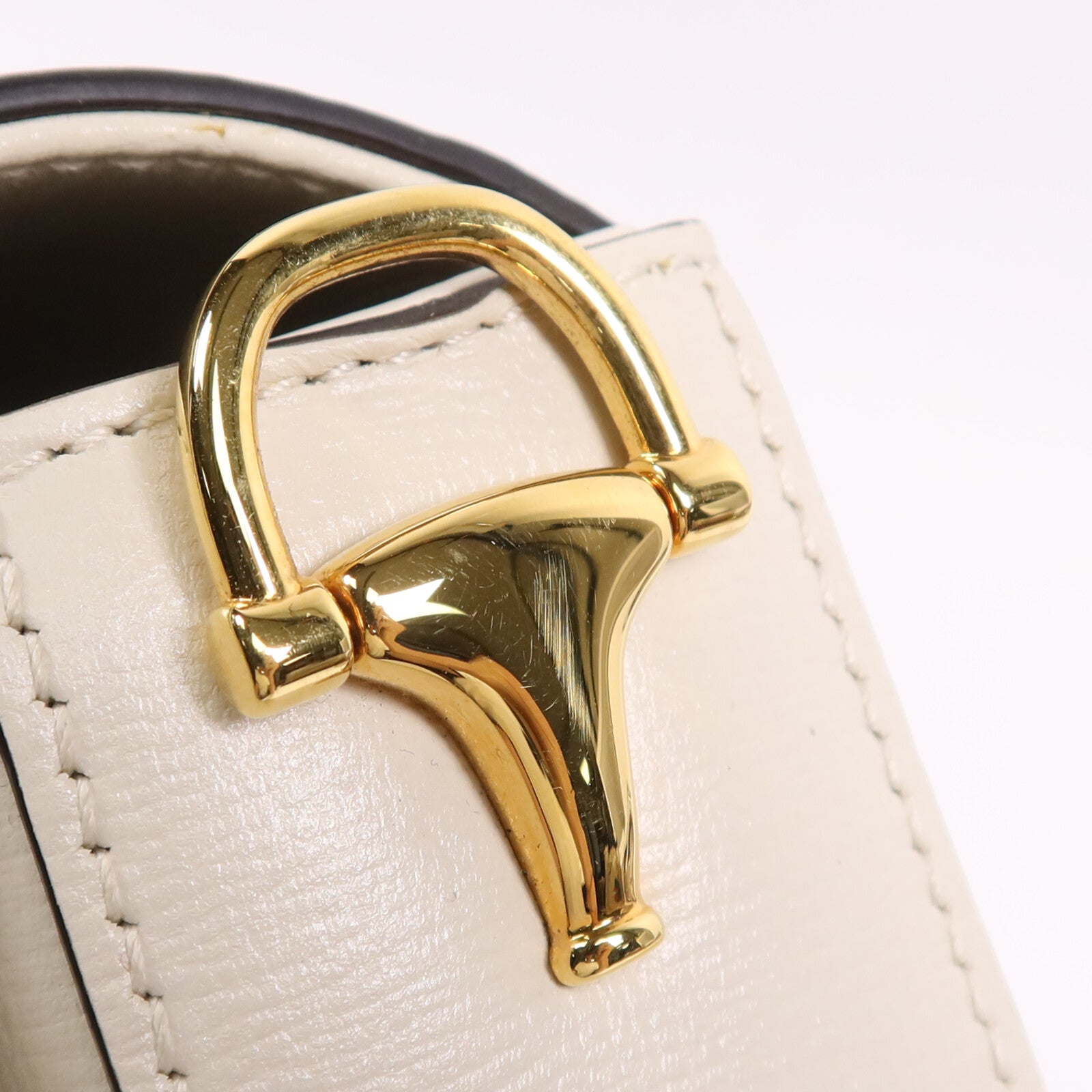 GUCCI 塗層帆布/牛皮皮革Horsebit 1955金扣肩背袋