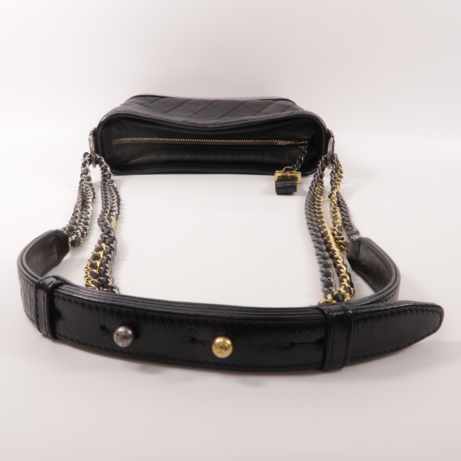 CHANEL 牛皮皮革Gabrielle Medium鏈帶肩背袋