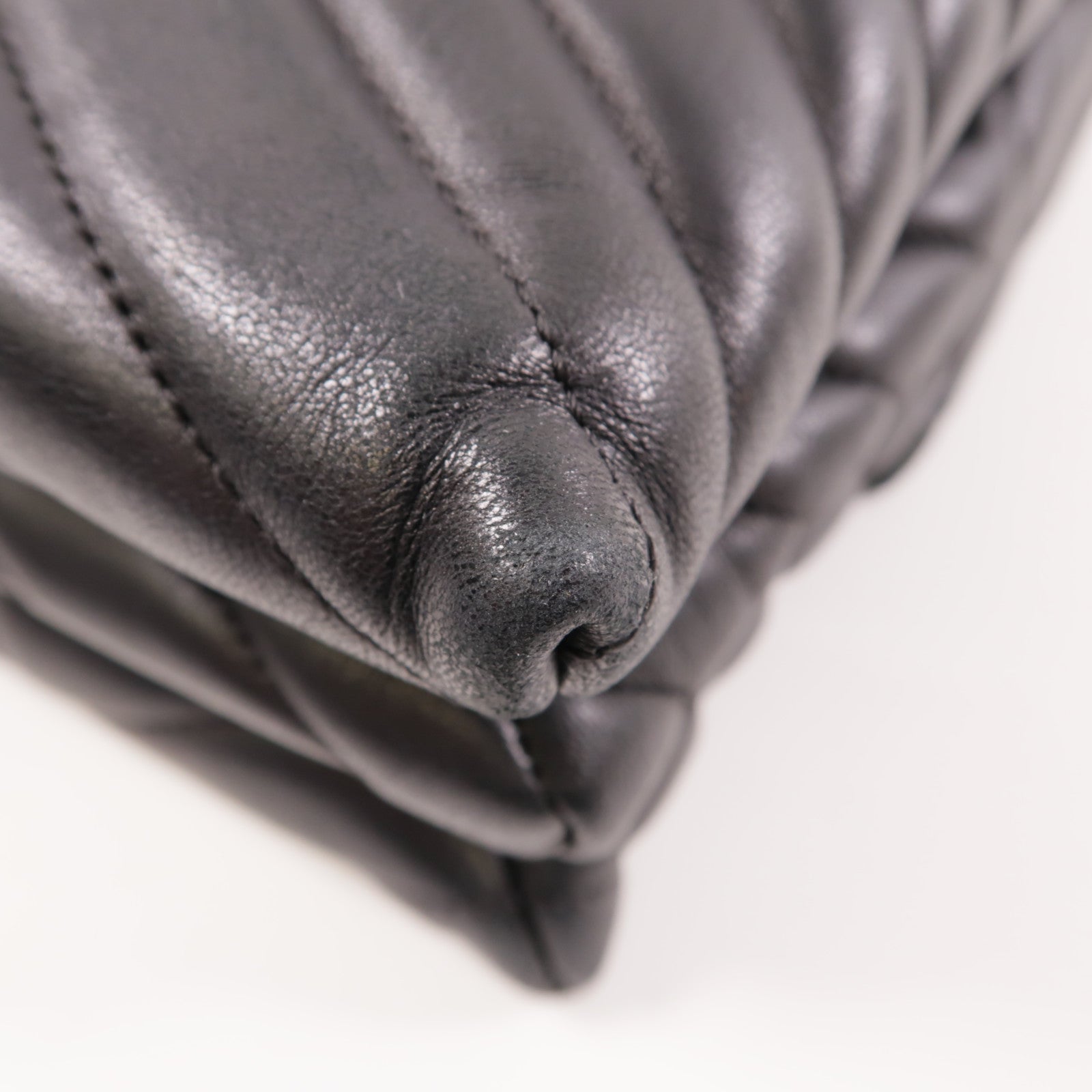 LANVIN 羊皮皮革Shoulder Bag金扣鏈帶肩背袋黑色