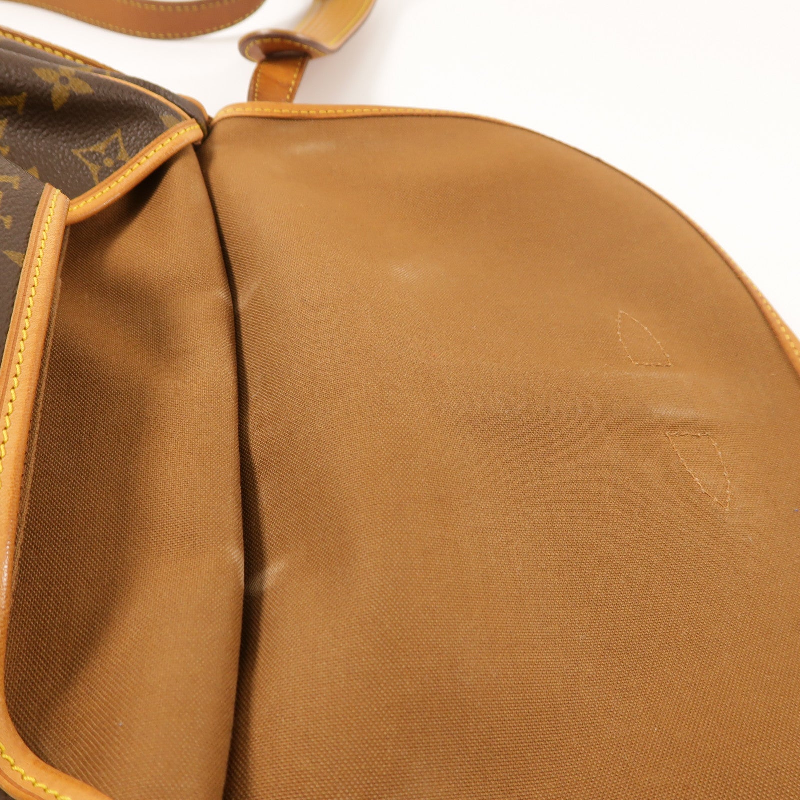LOUIS VUITTON Monogram Saumur 30金扣肩背袋棕色