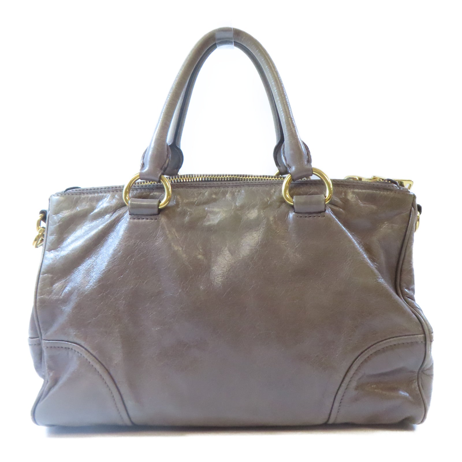 Miu Miu 牛皮皮革Shoulder Bag金扣手挽肩背兩用袋灰色