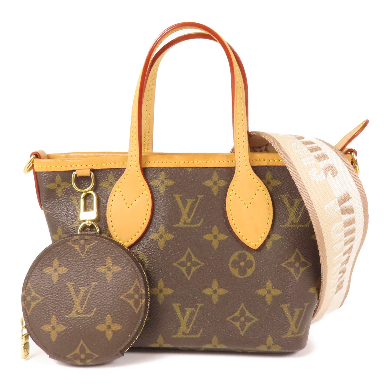 LOUIS VUITTON 【激減優惠】Monogram Neverfull BB金扣手挽肩背兩用袋