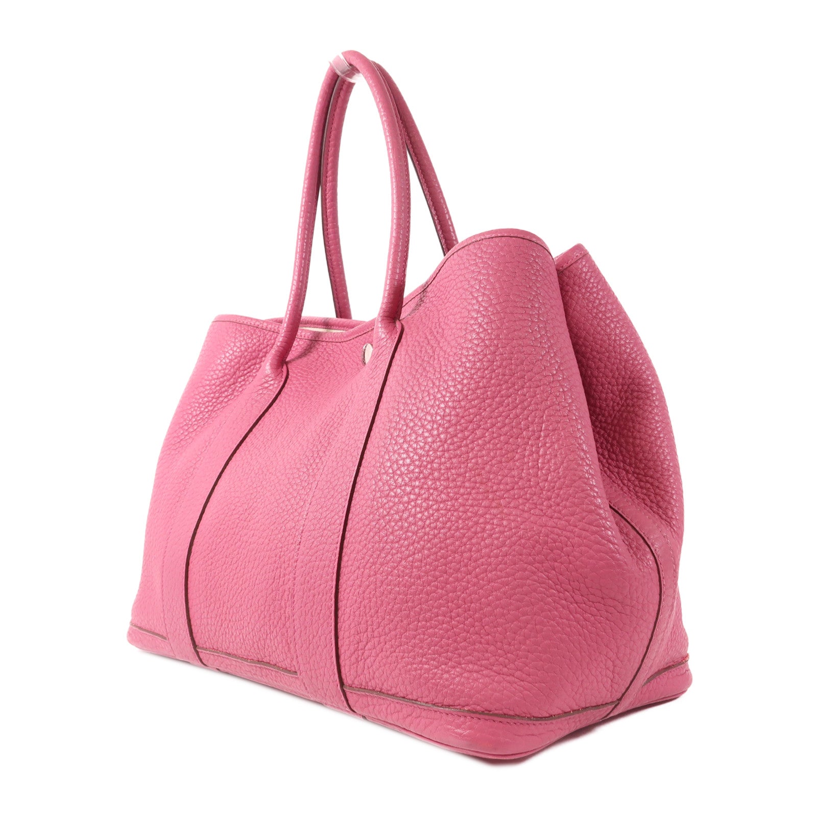 HERMES Country皮革Garden Party PM銀扣手挽袋Tosca