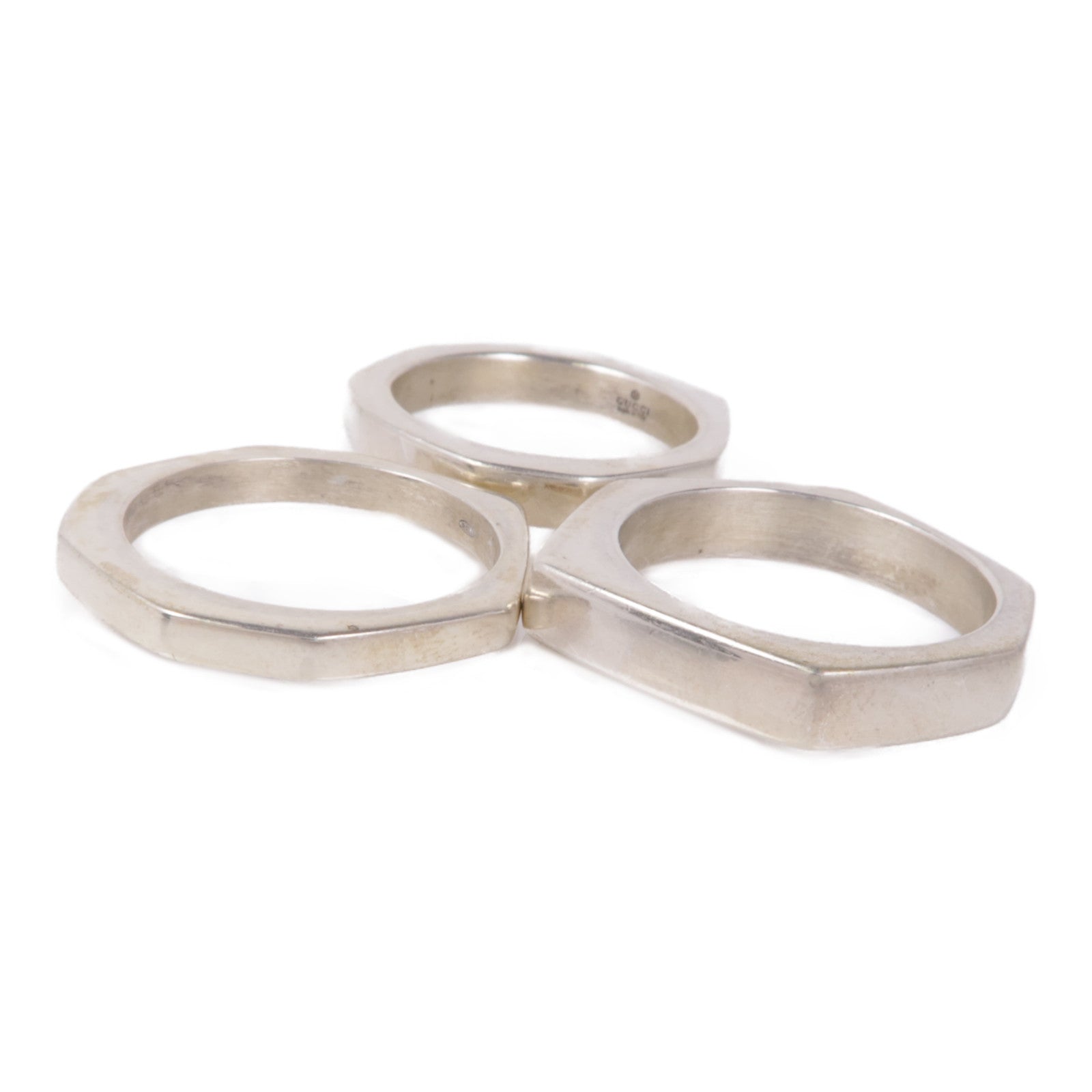 GUCCI 925純銀Hexagon Ring Set戒指US#9.75