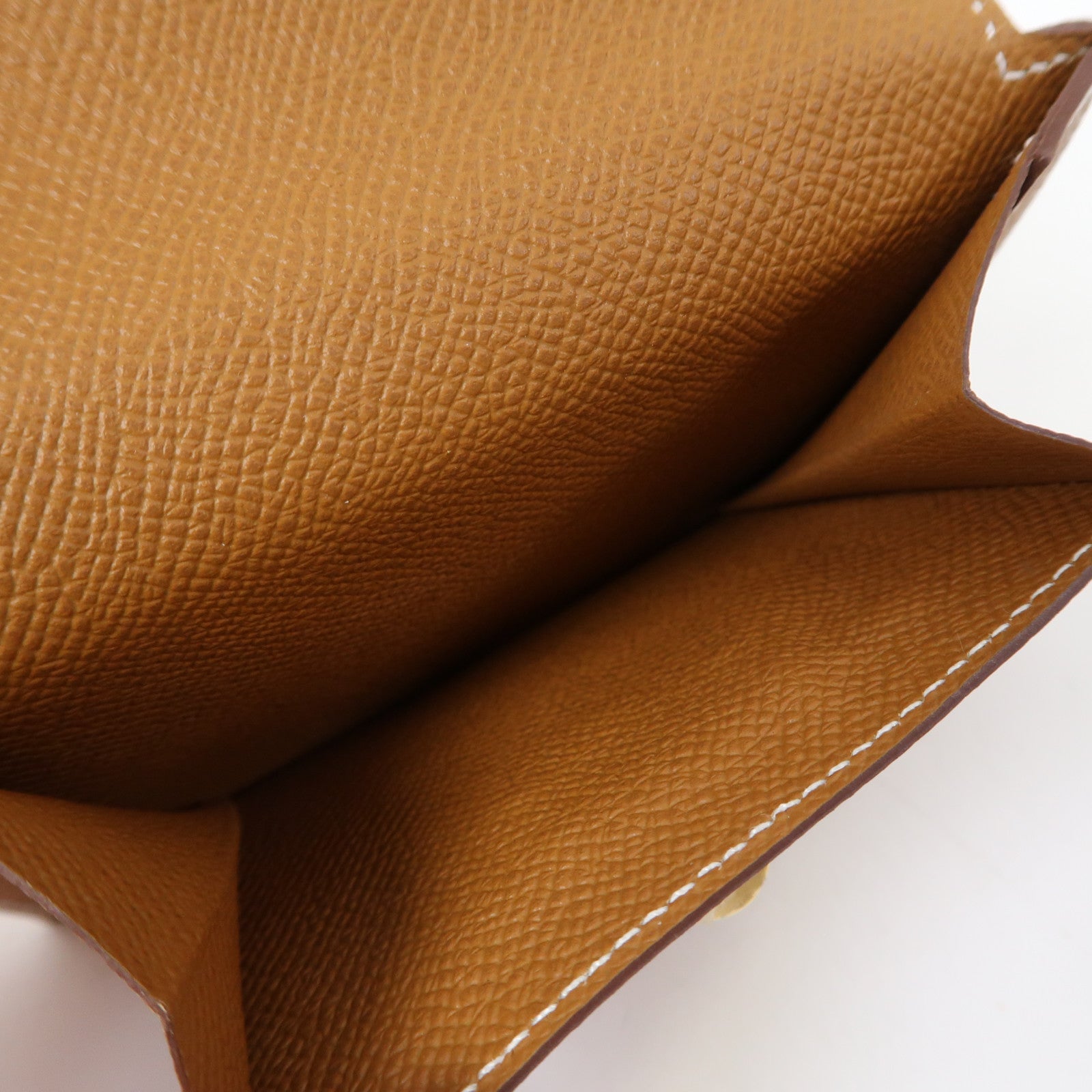 HERMES Epsom皮革Kelly Pocket金扣錢包金色