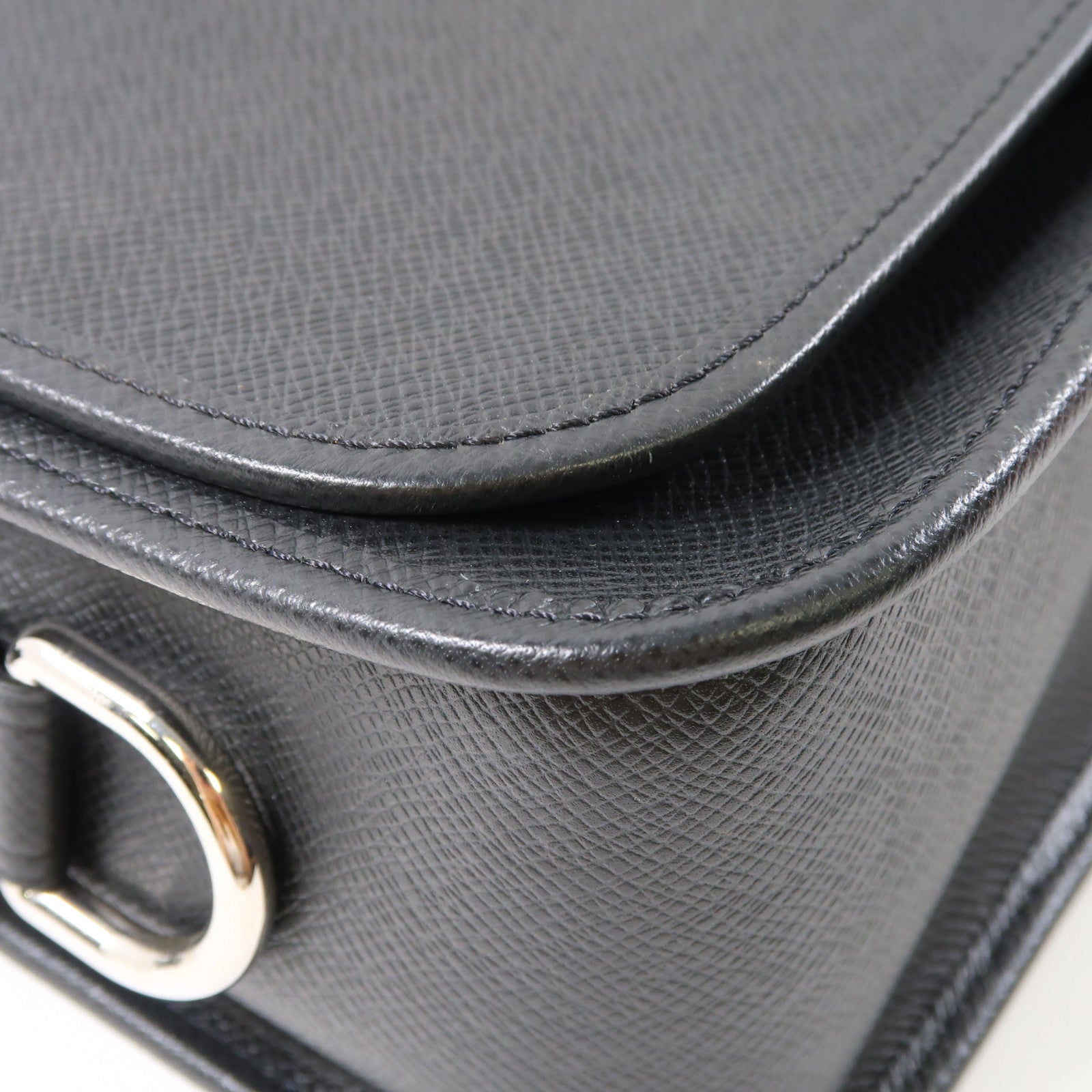 LOUIS VUITTON 皮革Andrei銀扣肩背袋黑色