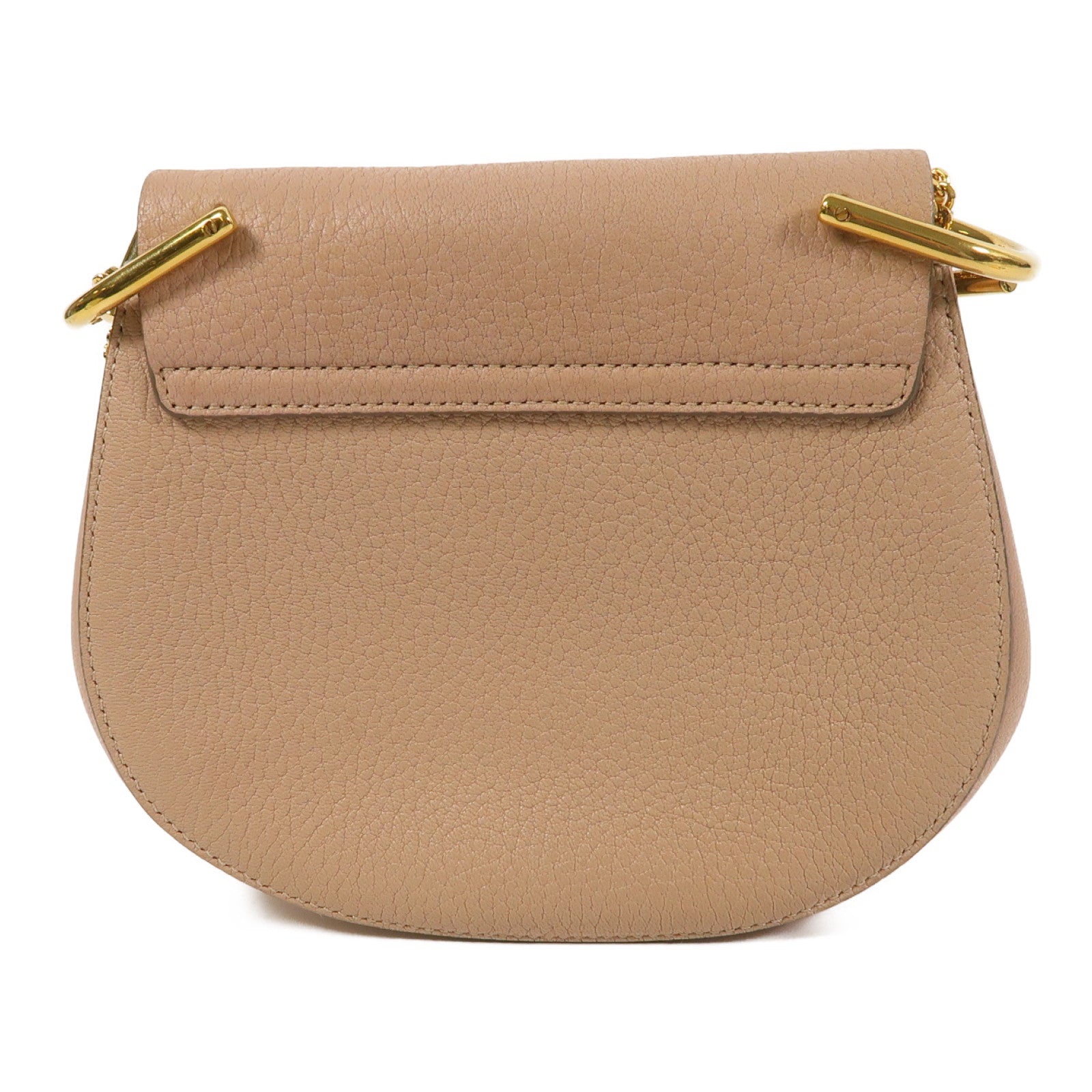 Chloe 牛皮皮革Drew Small Grain金扣鏈帶肩背袋粉紅色