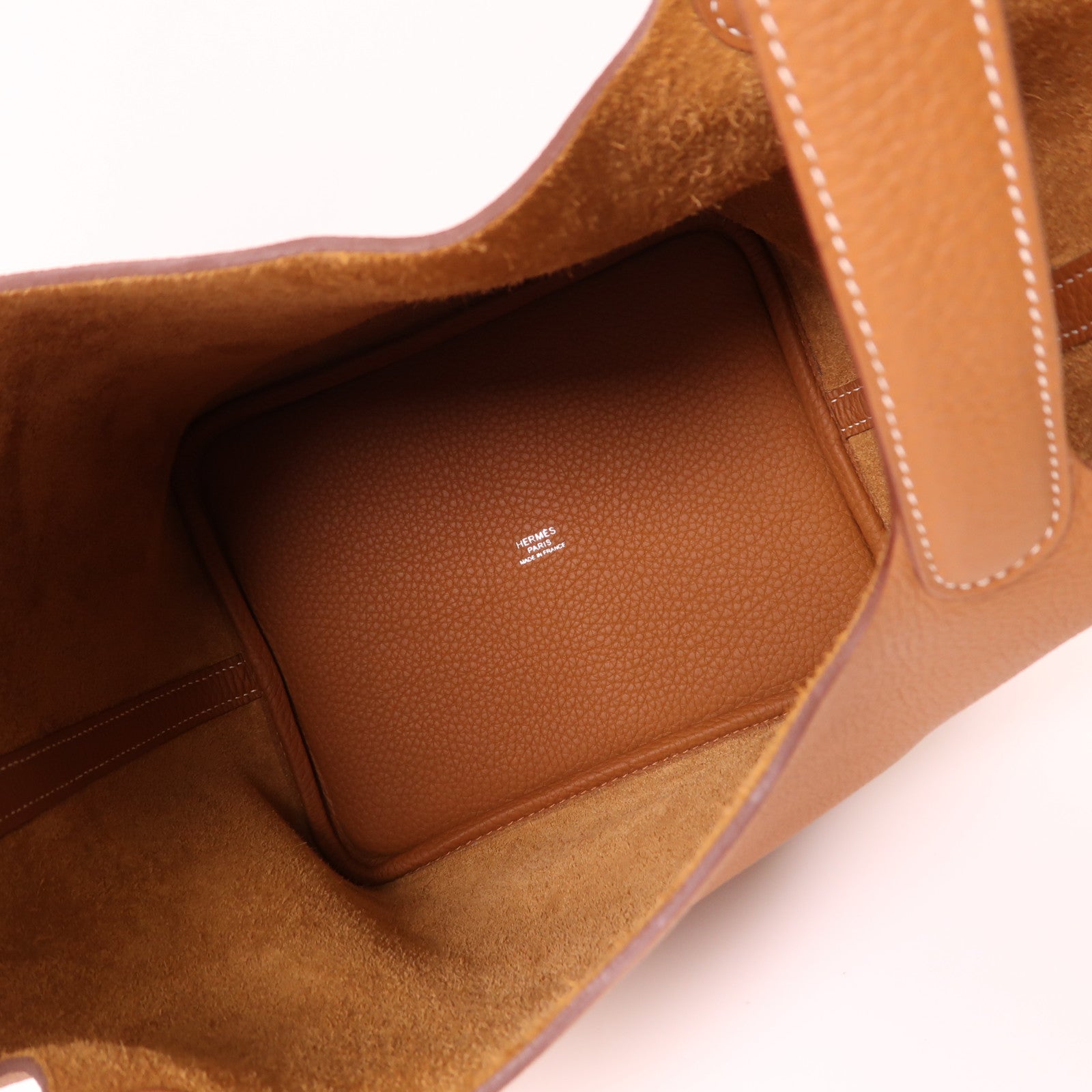 HERMES Clemence皮革Picotin MM銀扣手挽袋Gold