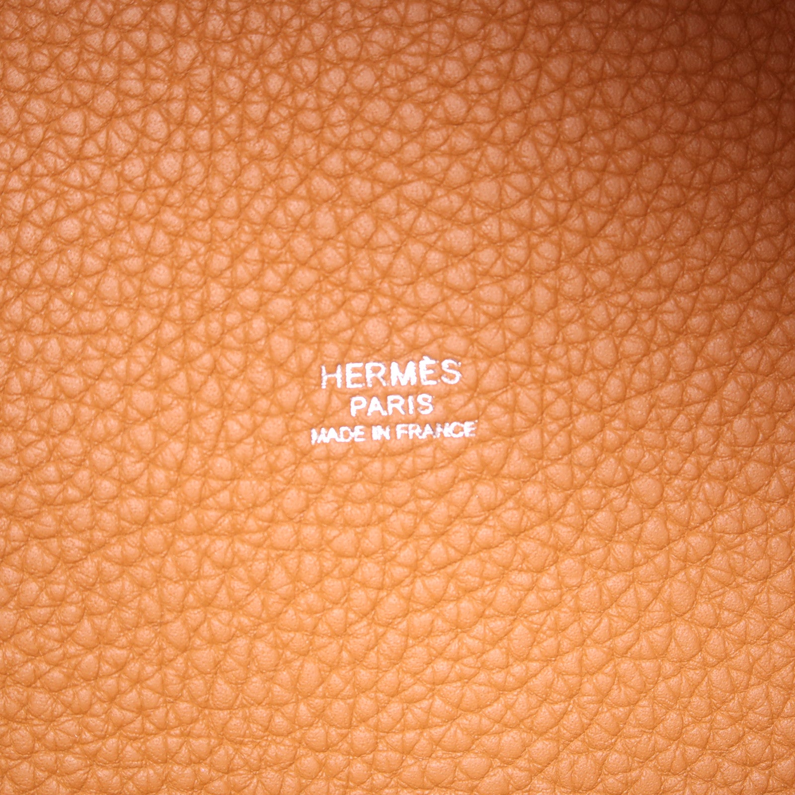 HERMES Clemence皮革Picotin MM銀扣手挽袋Gold