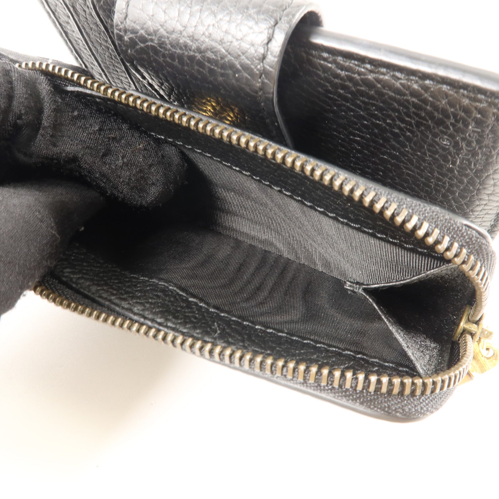 GUCCI 牛皮皮革Medium Double G Wallet with Bamboo金扣錢包