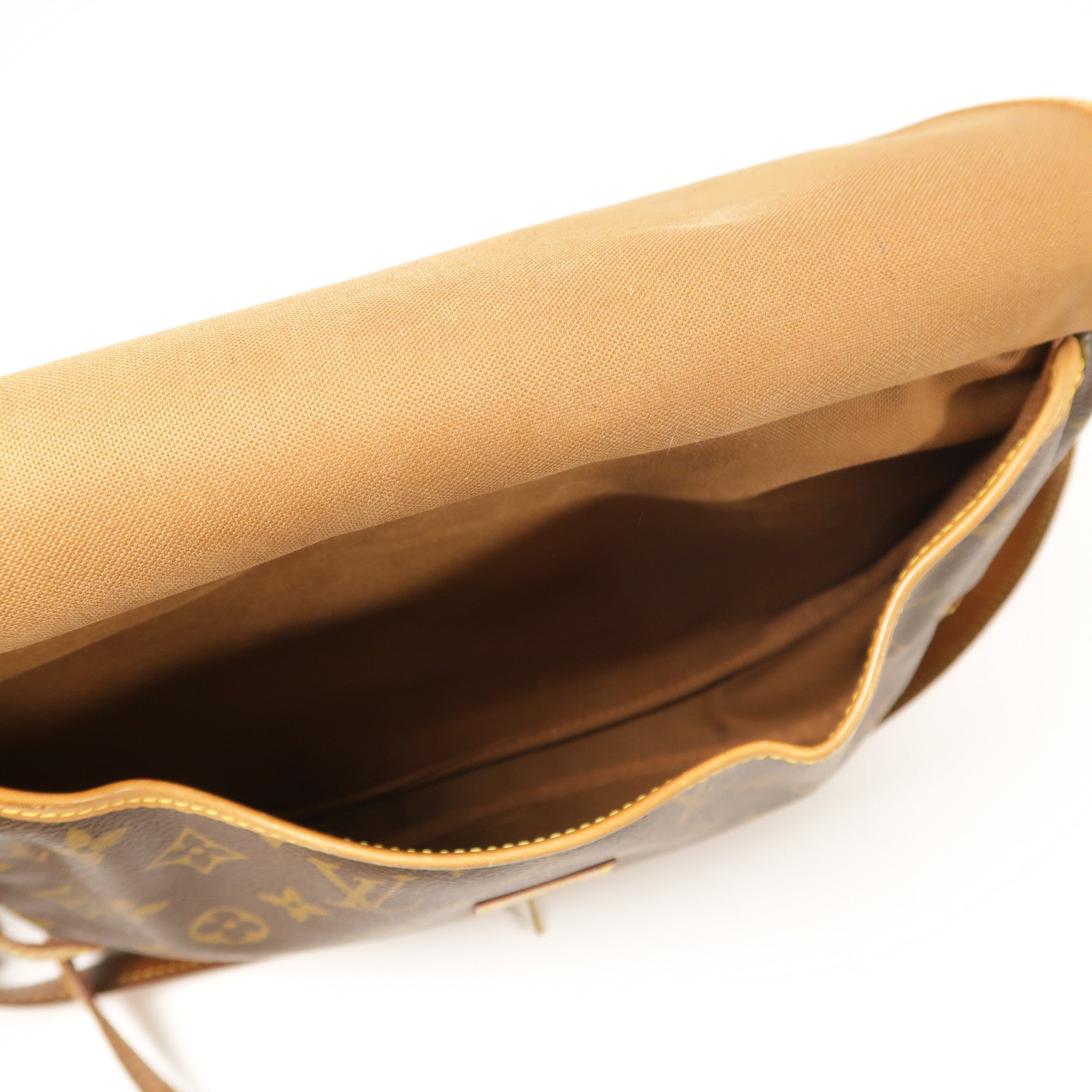 LOUIS VUITTON Monogram Saumur 30金扣肩背袋棕色