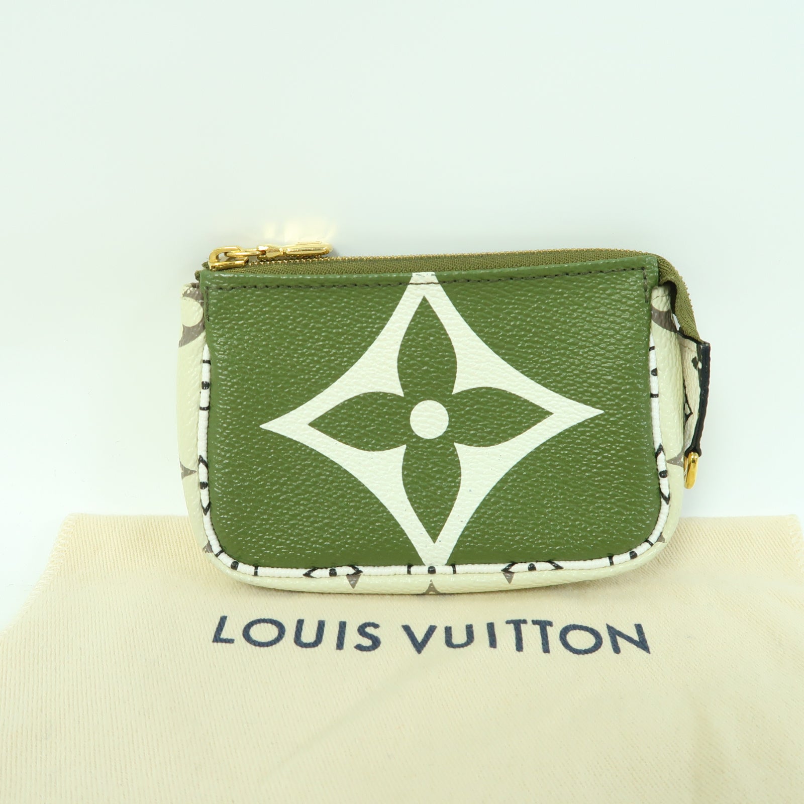 LOUIS VUITTON Monogram Giant Micro金扣零錢包綠色