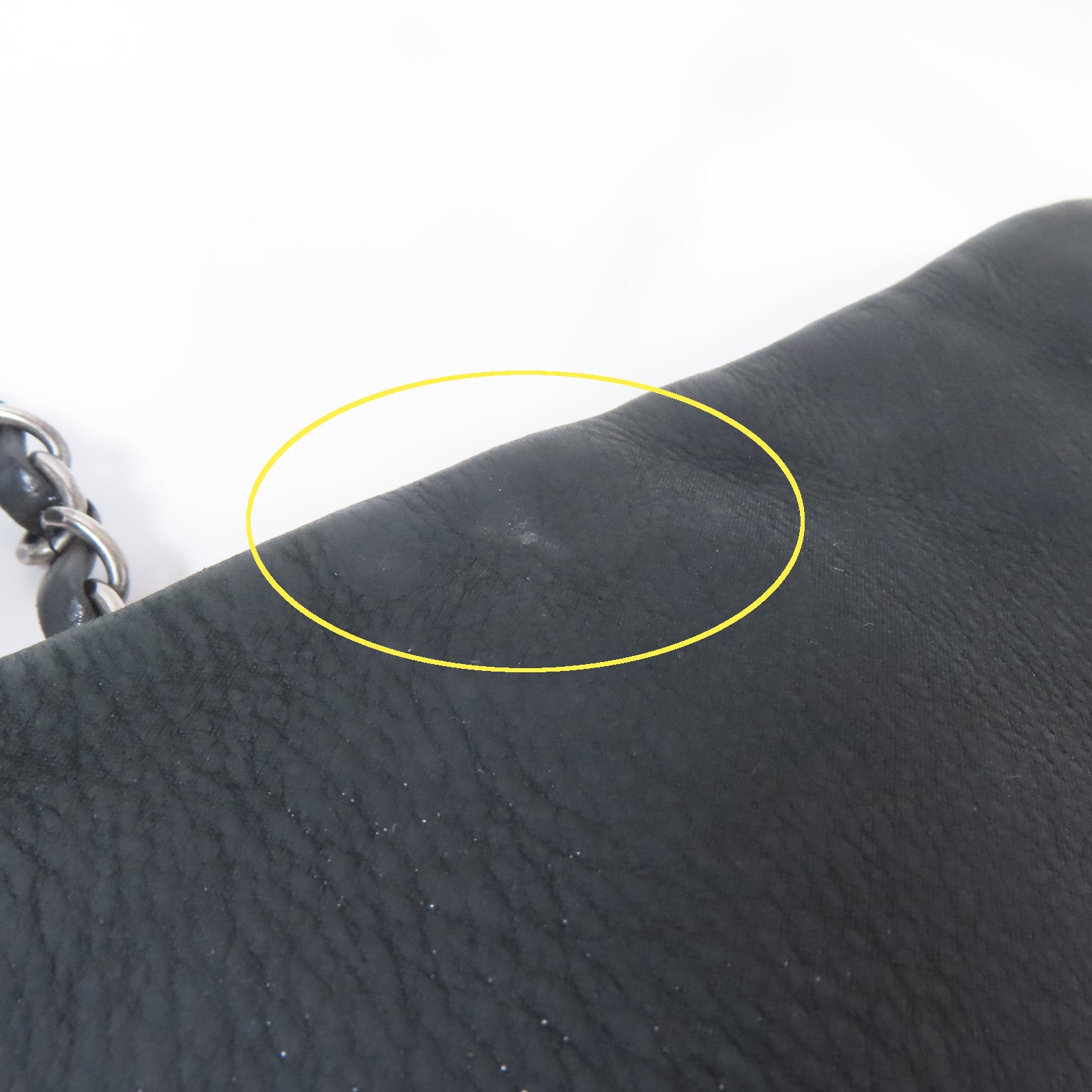 CHANEL 羊皮皮革Chain Shoulder Bag銀扣鏈帶肩背袋灰色