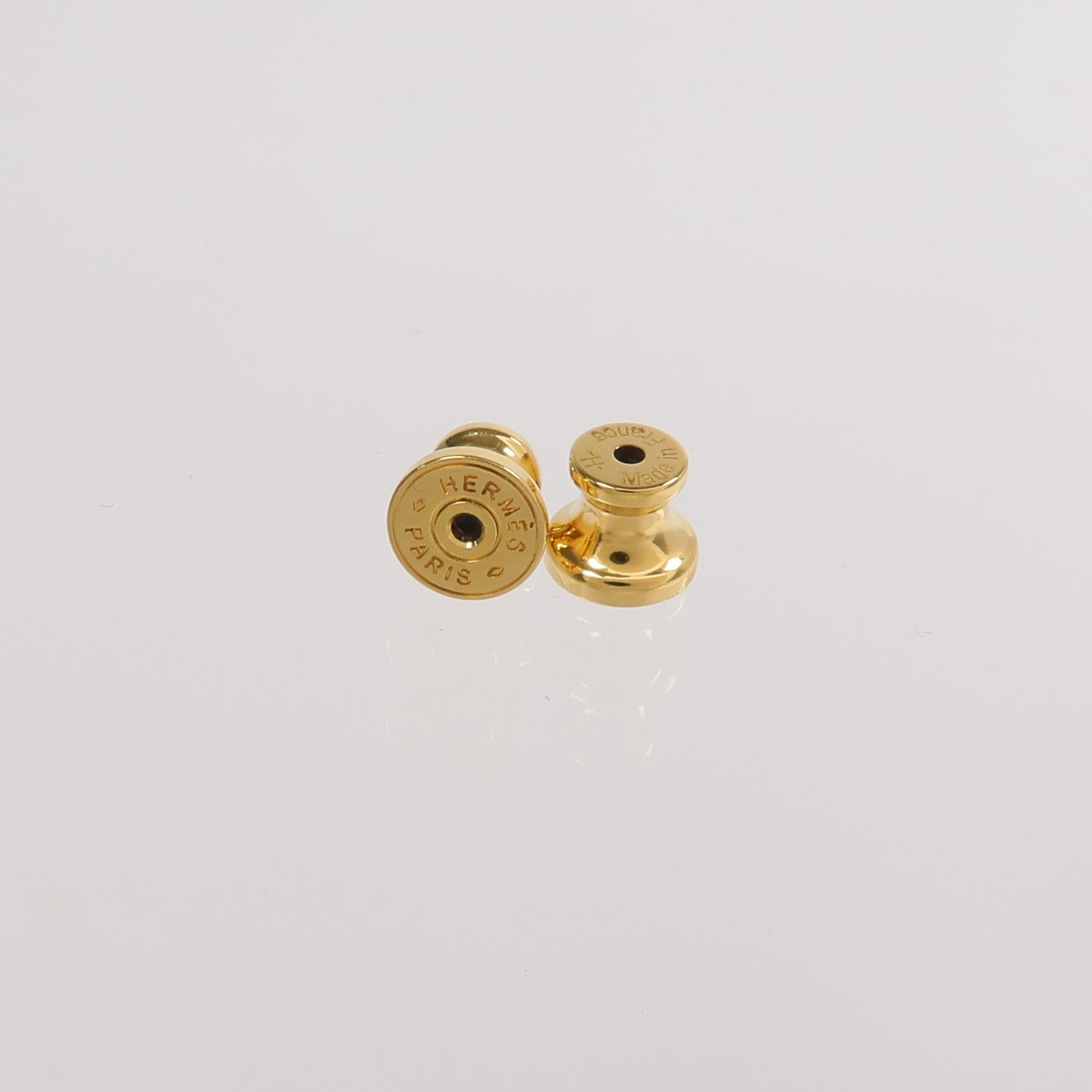 HERMES 金屬/Swift皮革Loop Medor Earrings耳環