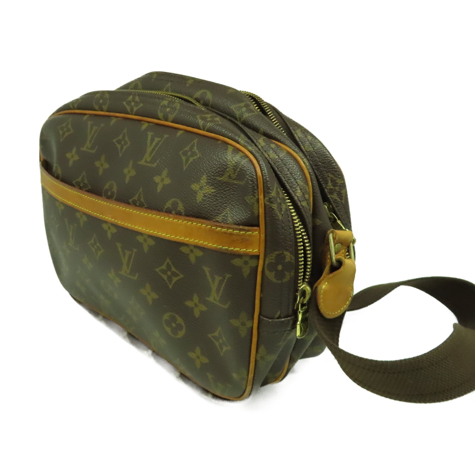 LOUIS VUITTON 【激減優惠】Monogram Reporter PM金扣肩背袋啡色