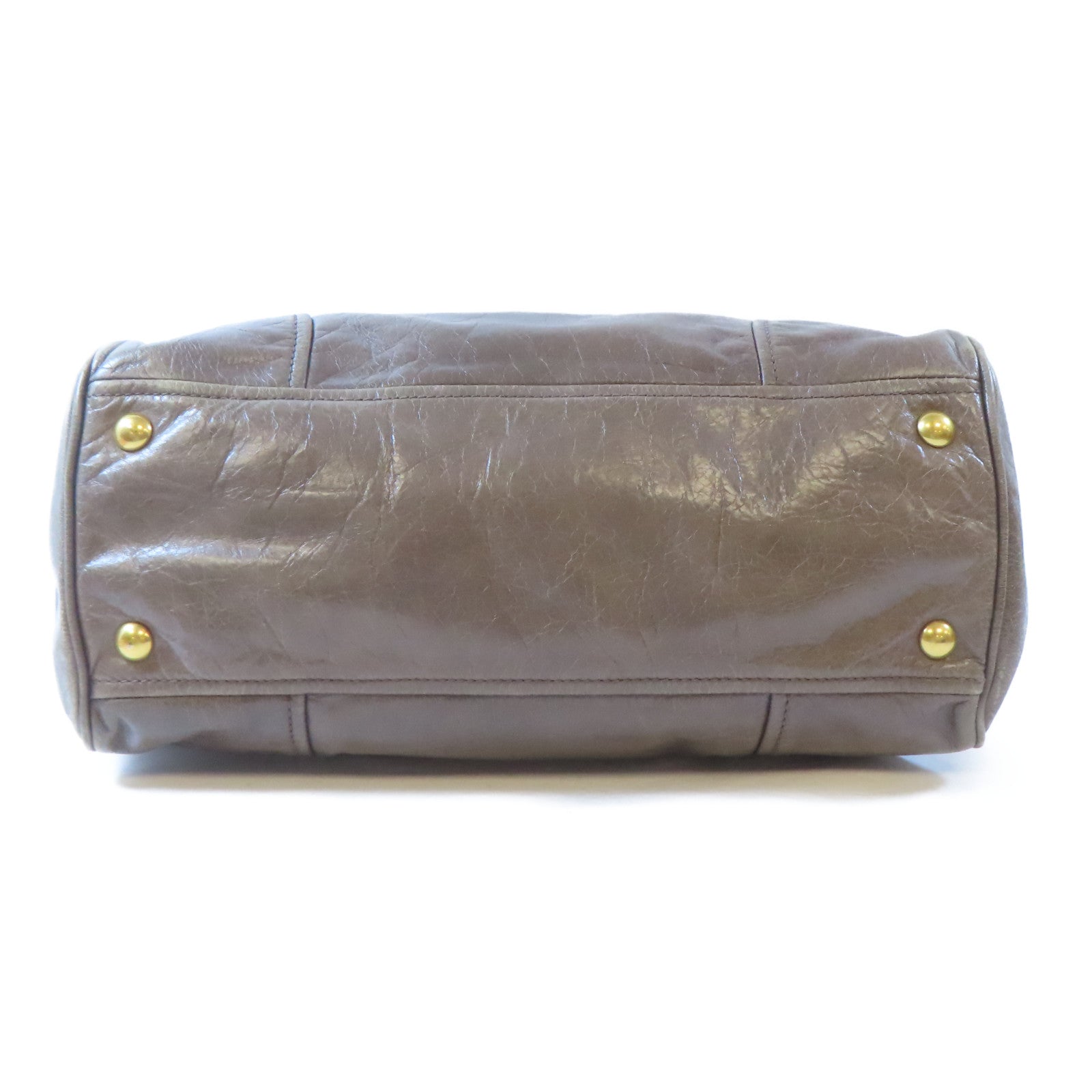 Miu Miu 牛皮皮革Shoulder Bag金扣手挽肩背兩用袋灰色