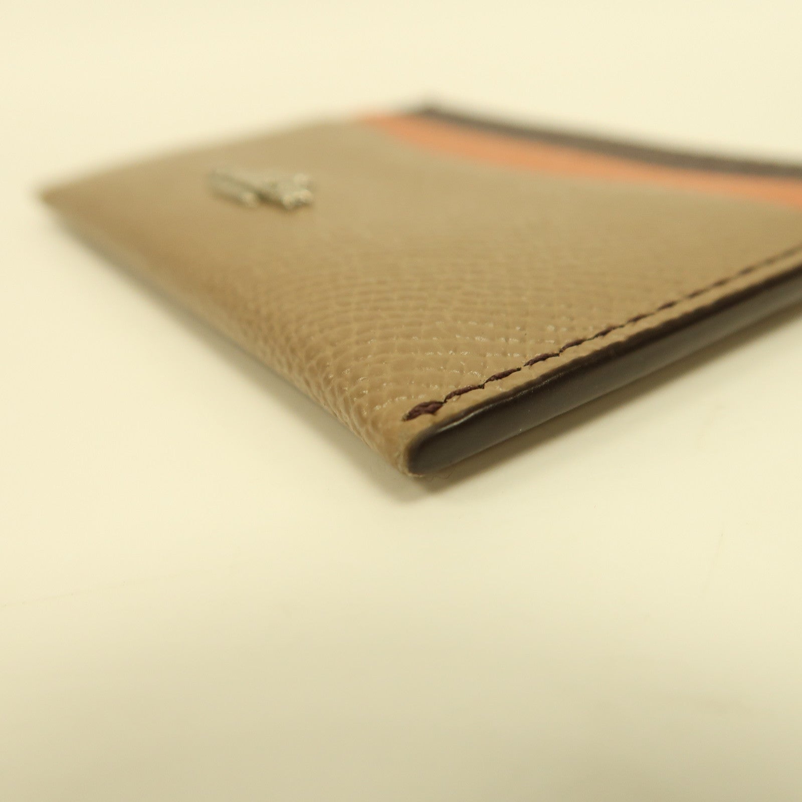 COACH 牛皮皮革Card Case銀扣卡片套啡色