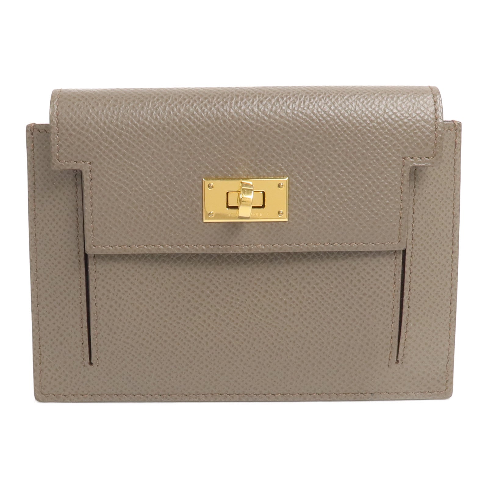 HERMES Epsom皮革Kelly Pocket零錢包Etoupe