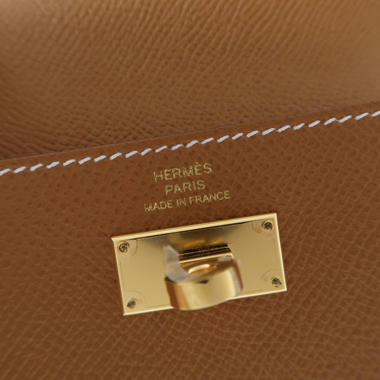 HERMES Epsom皮革Kelly Pocket金扣錢包金色