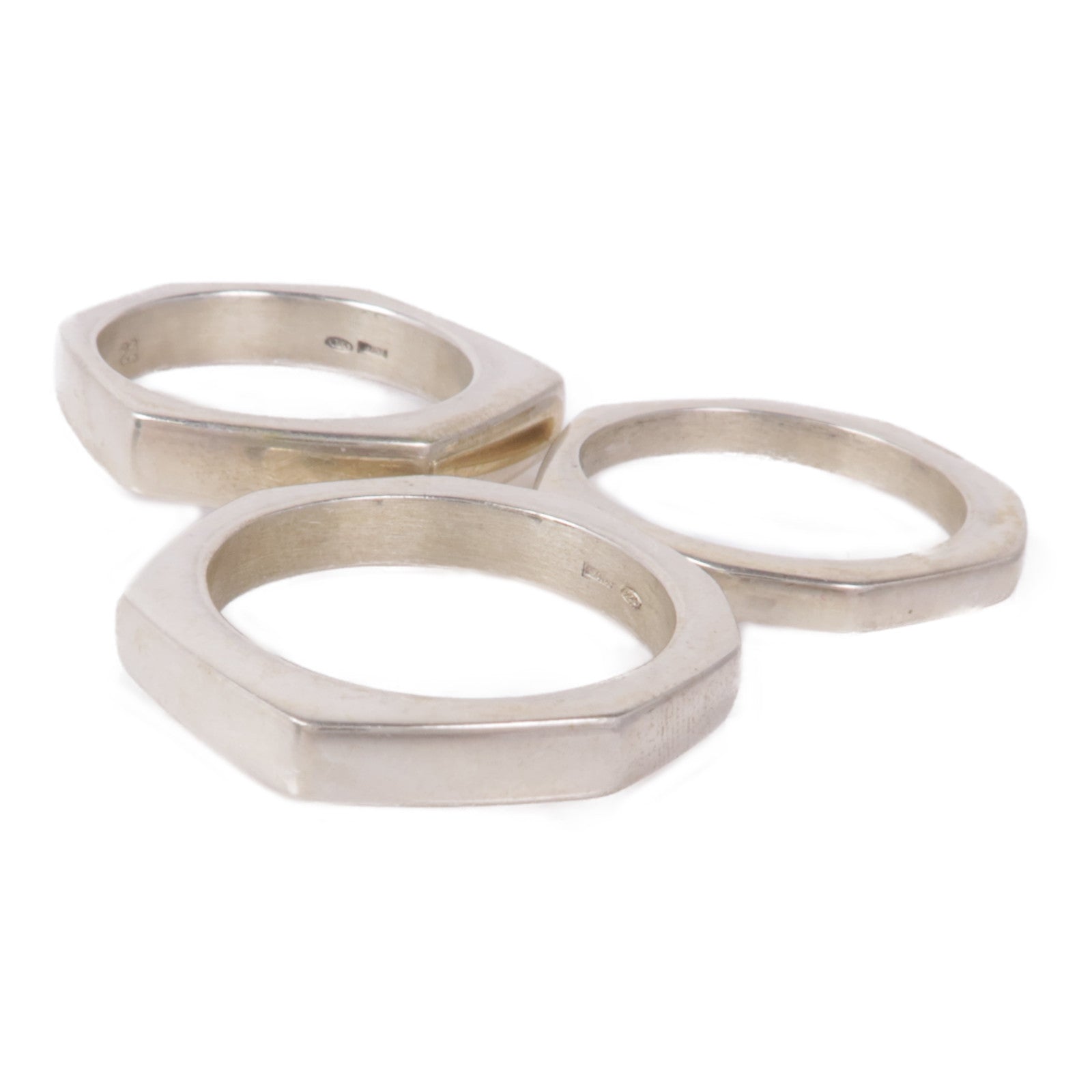GUCCI 925純銀Hexagon Ring Set戒指US#9.75