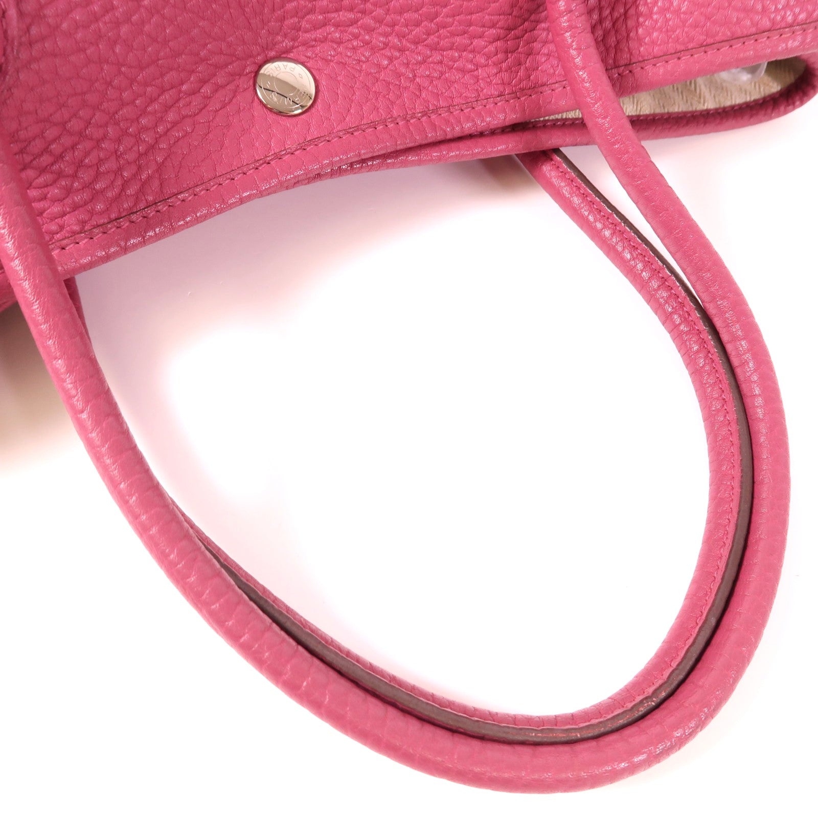 HERMES Country皮革Garden Party PM銀扣手挽袋Tosca