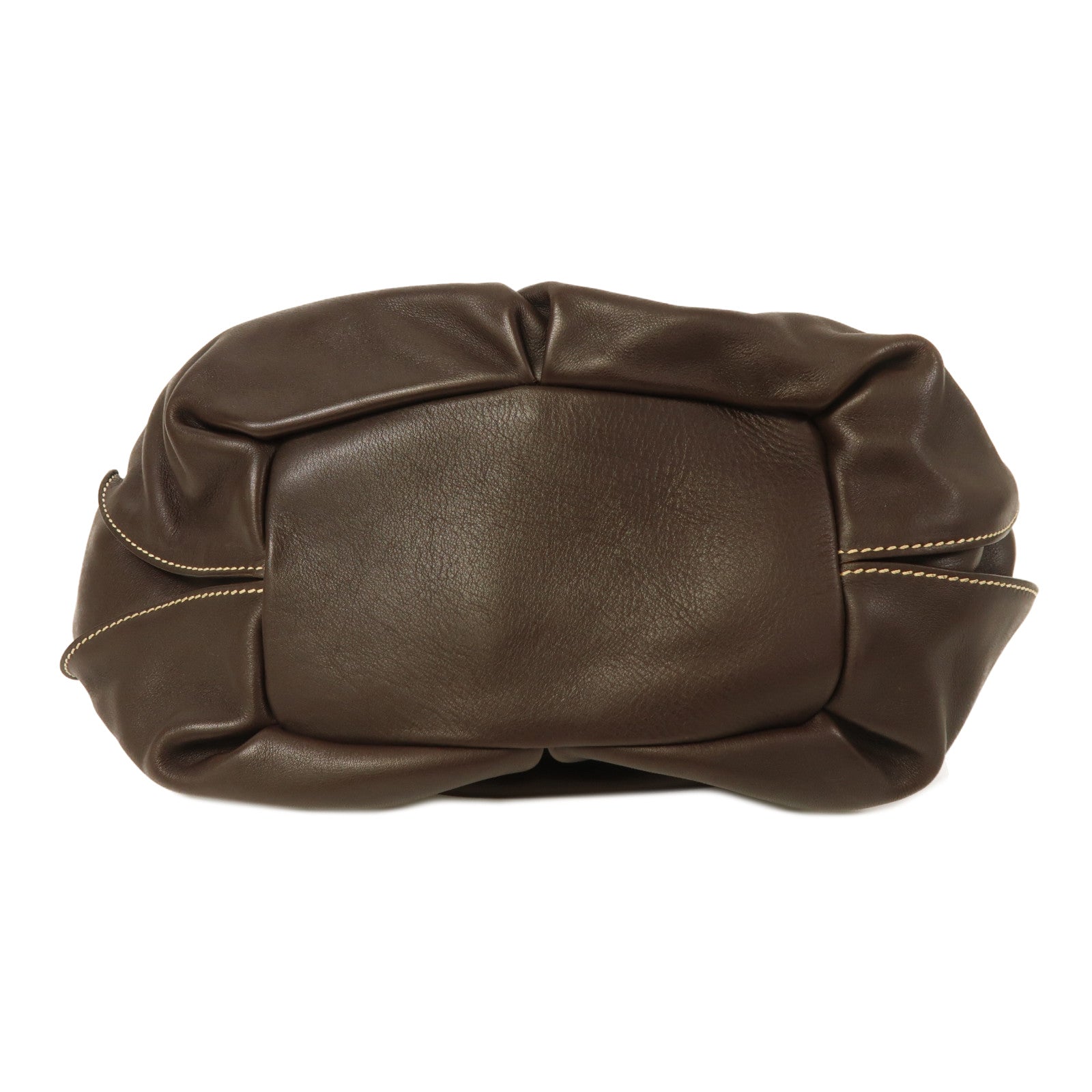 CELINE 牛皮皮革Shoulder Bag銀扣肩背袋啡色