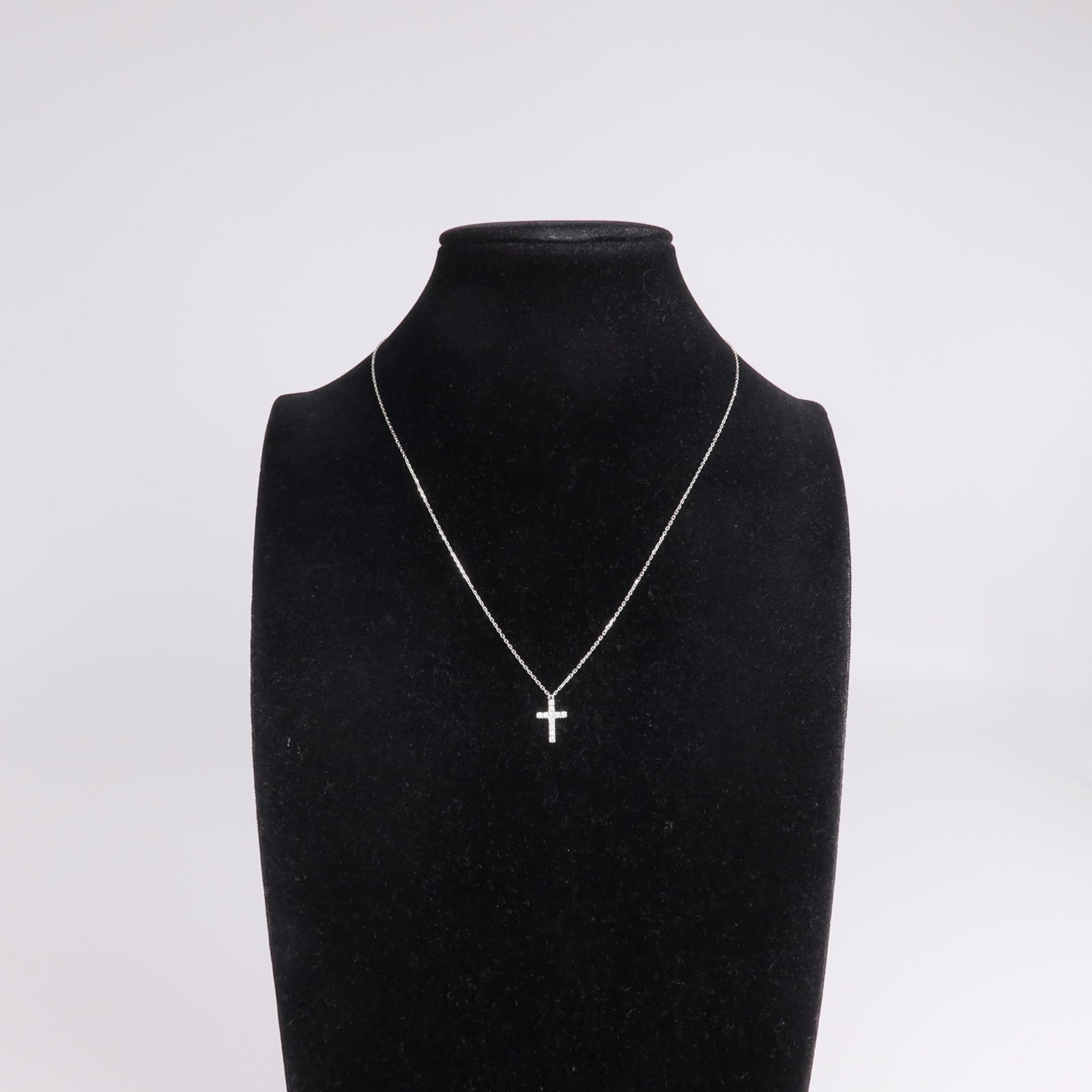 CARTIER 18K白金Symbol Cross Necklace鑽石項鍊
