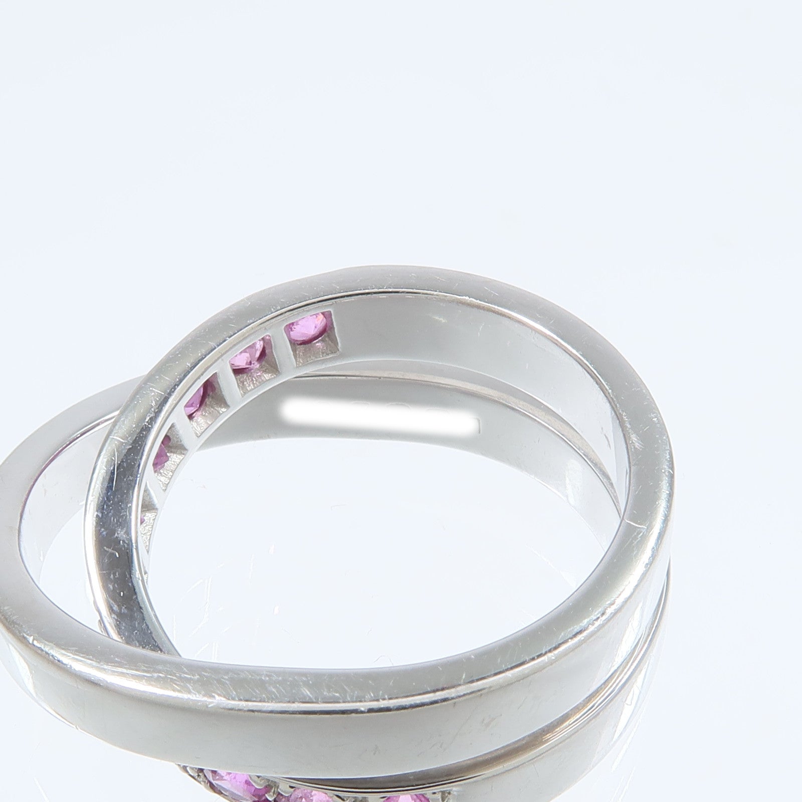 CARTIER 18K白金Paris Nouvelle Vague Ring粉紅藍寶石/鑽石戒指