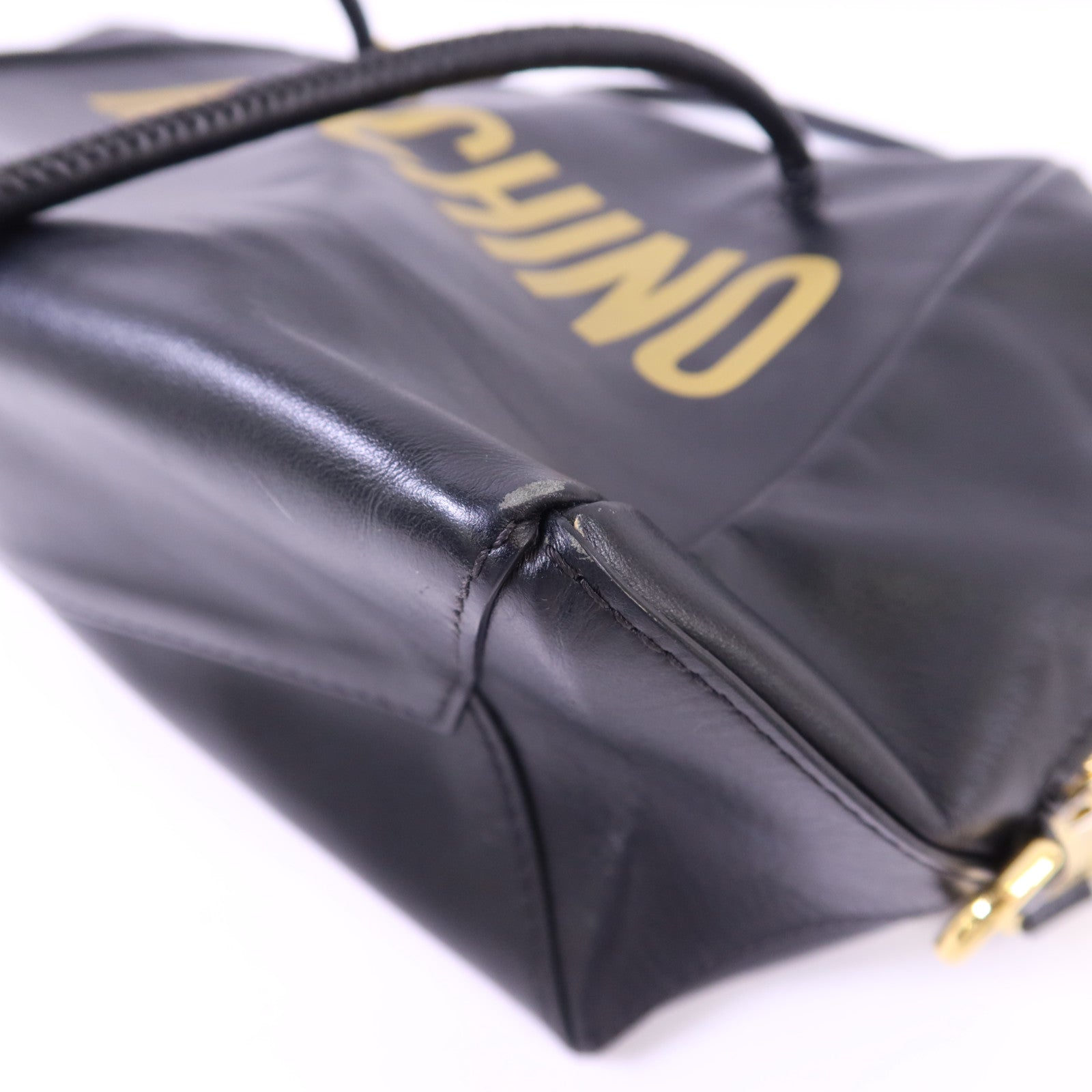 MOSCHINO 皮革Shoulder Bag金扣肩背袋