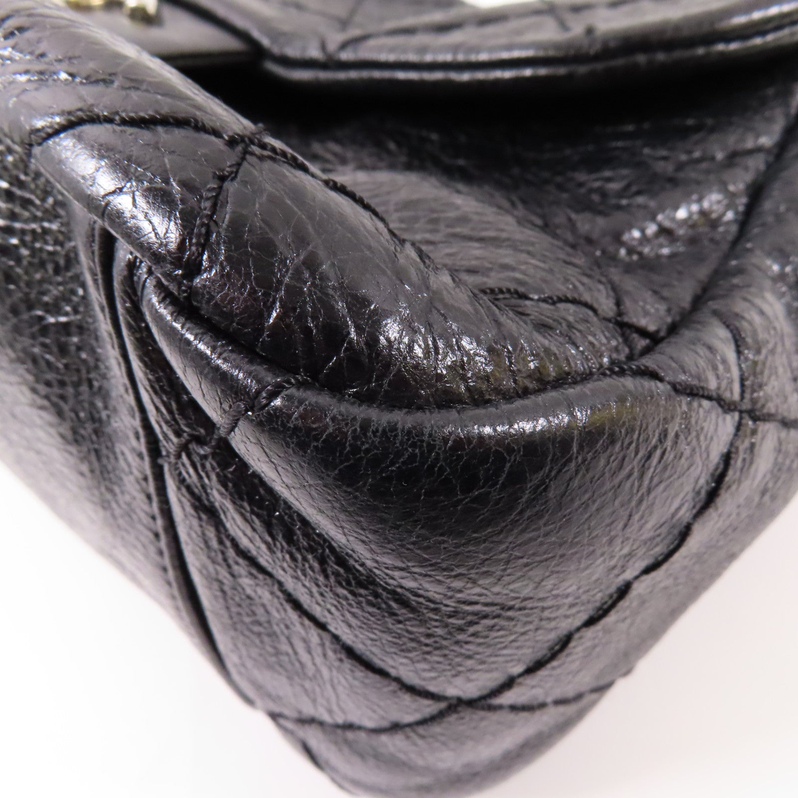CHANEL 牛皮皮革Shoulder Bag銀扣肩背袋黑色