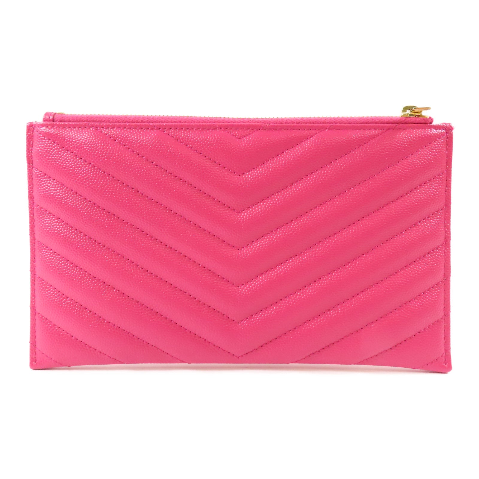 YVES SAINT LAURENT 牛皮皮革Pouch金扣小袋