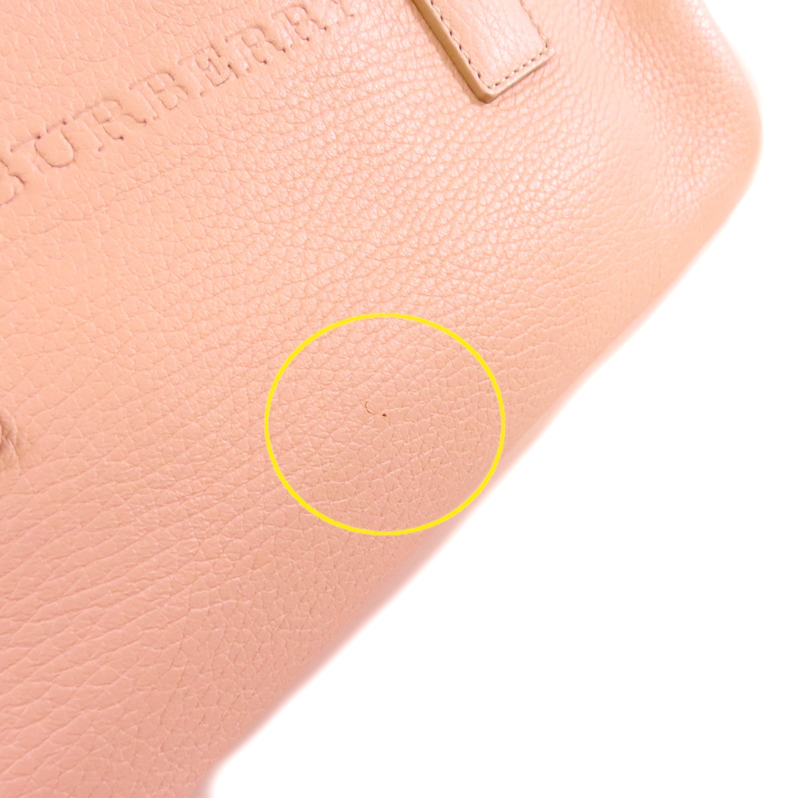 BURBERRY 牛皮皮革Hand Bag銀扣手挽袋粉紅色