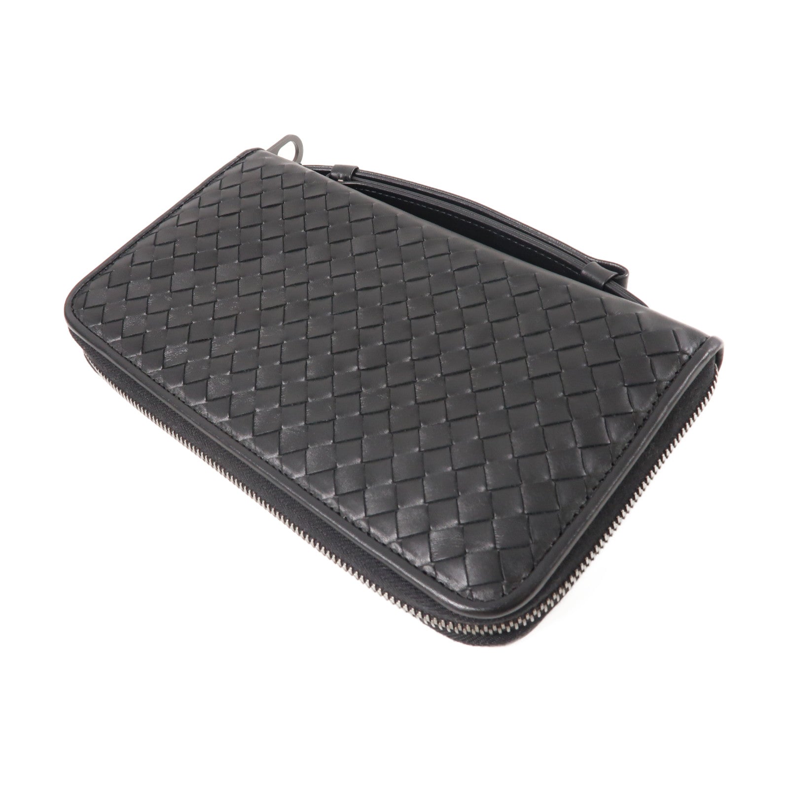 BOTTEGA VENETA 皮革Round Long Wallet長錢包黑色