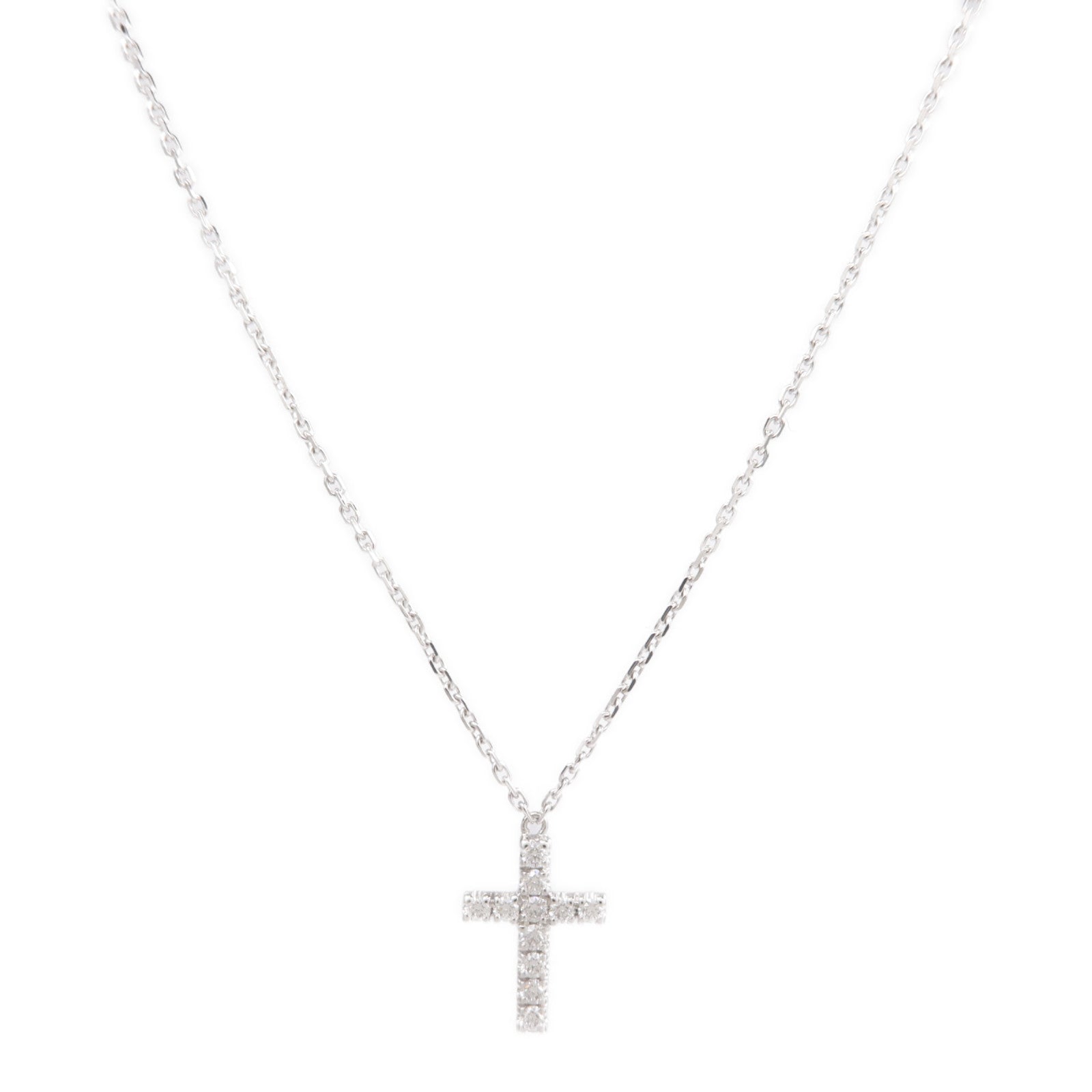 CARTIER 18K白金Symbol Cross Necklace鑽石項鍊
